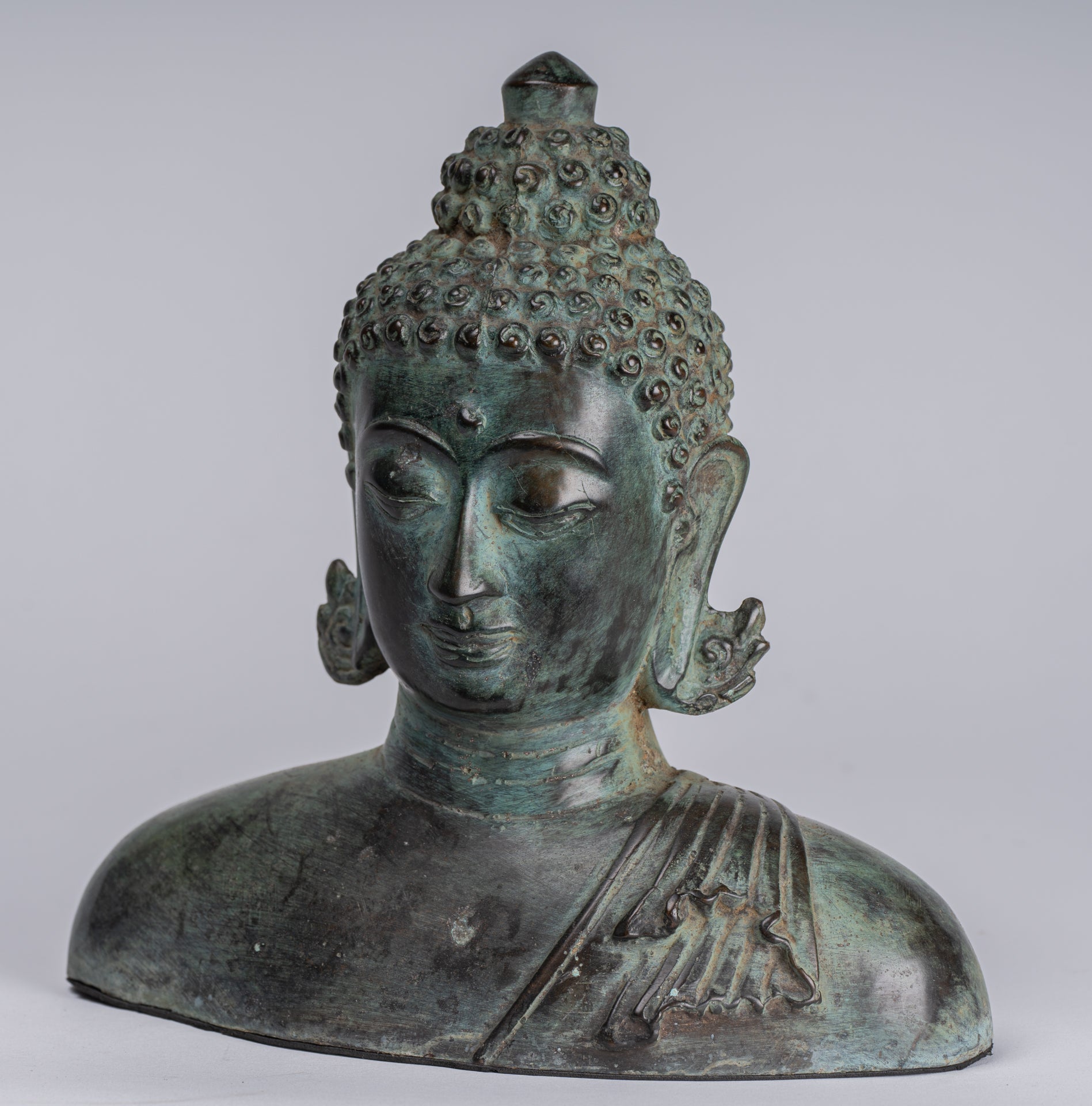 Statue Buddha - Antique Statue Buddha in bronzo in bronzo giavanese - 20 cm/8 "