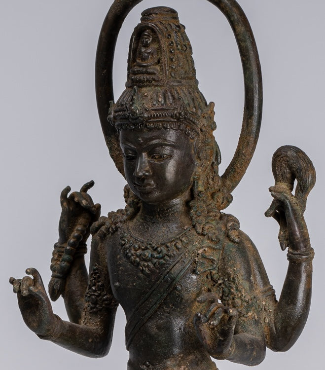Statua Bodhisattva - Antique stile indonesiano Javanese Avalokitesvara Bodhisattva Statua - 51cm/20 "