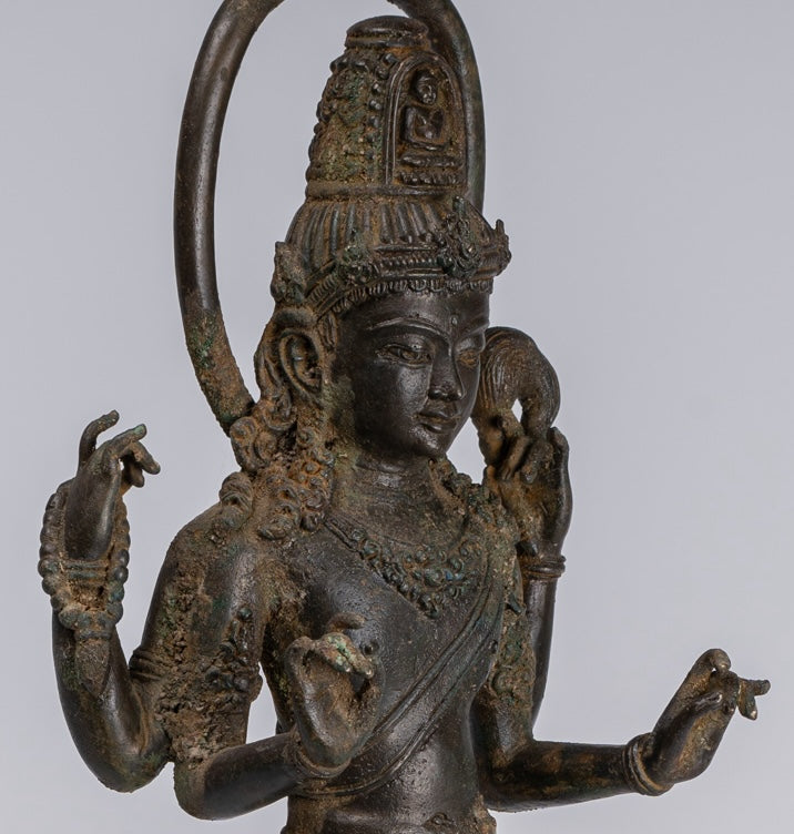 Statua Bodhisattva - Antique stile indonesiano Javanese Avalokitesvara Bodhisattva Statua - 51cm/20 "