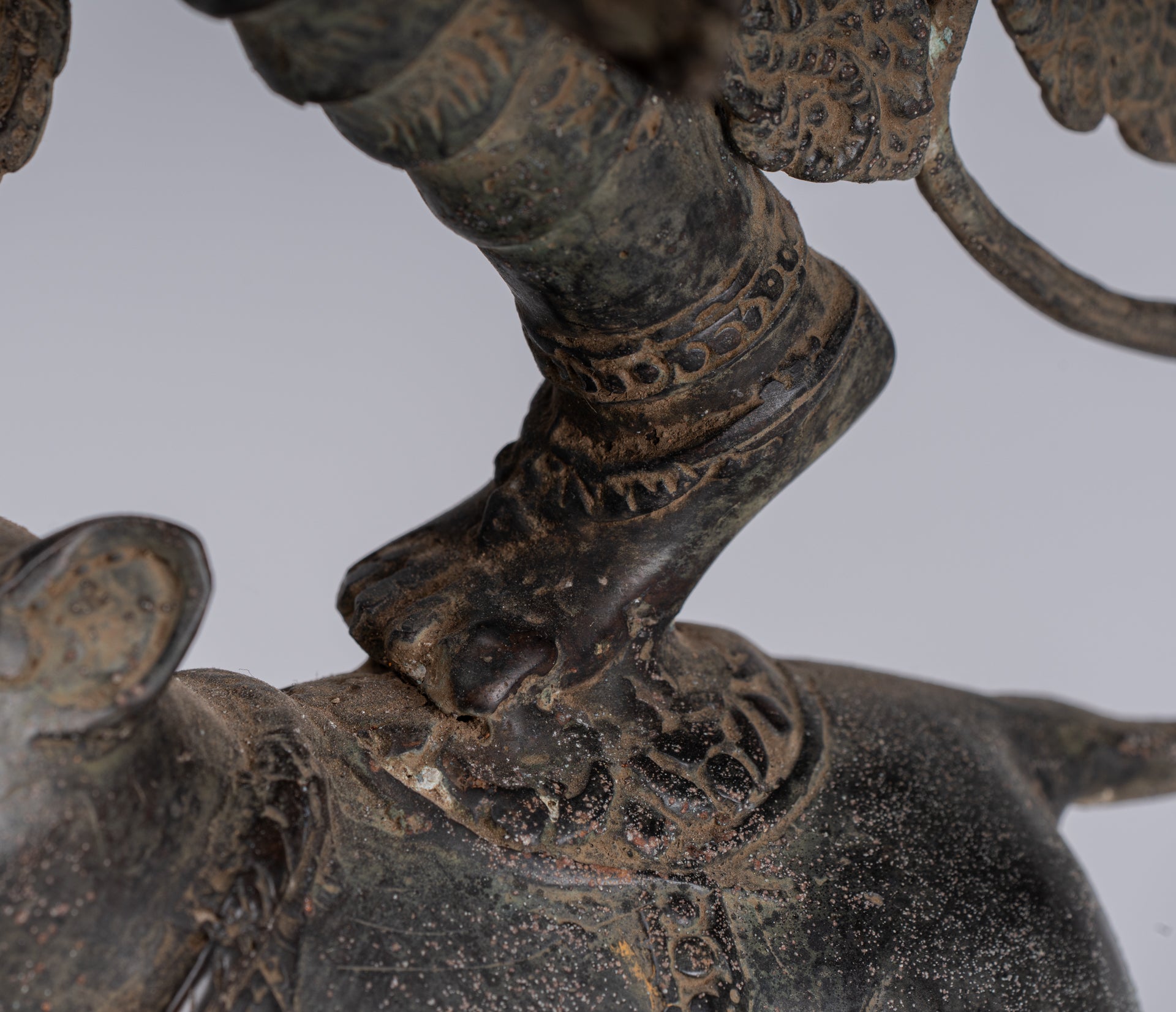 Ganesha Statue - Antique Javanese Style Bronze Dancing Indonesian Ganesha Statue - 47cm/19"