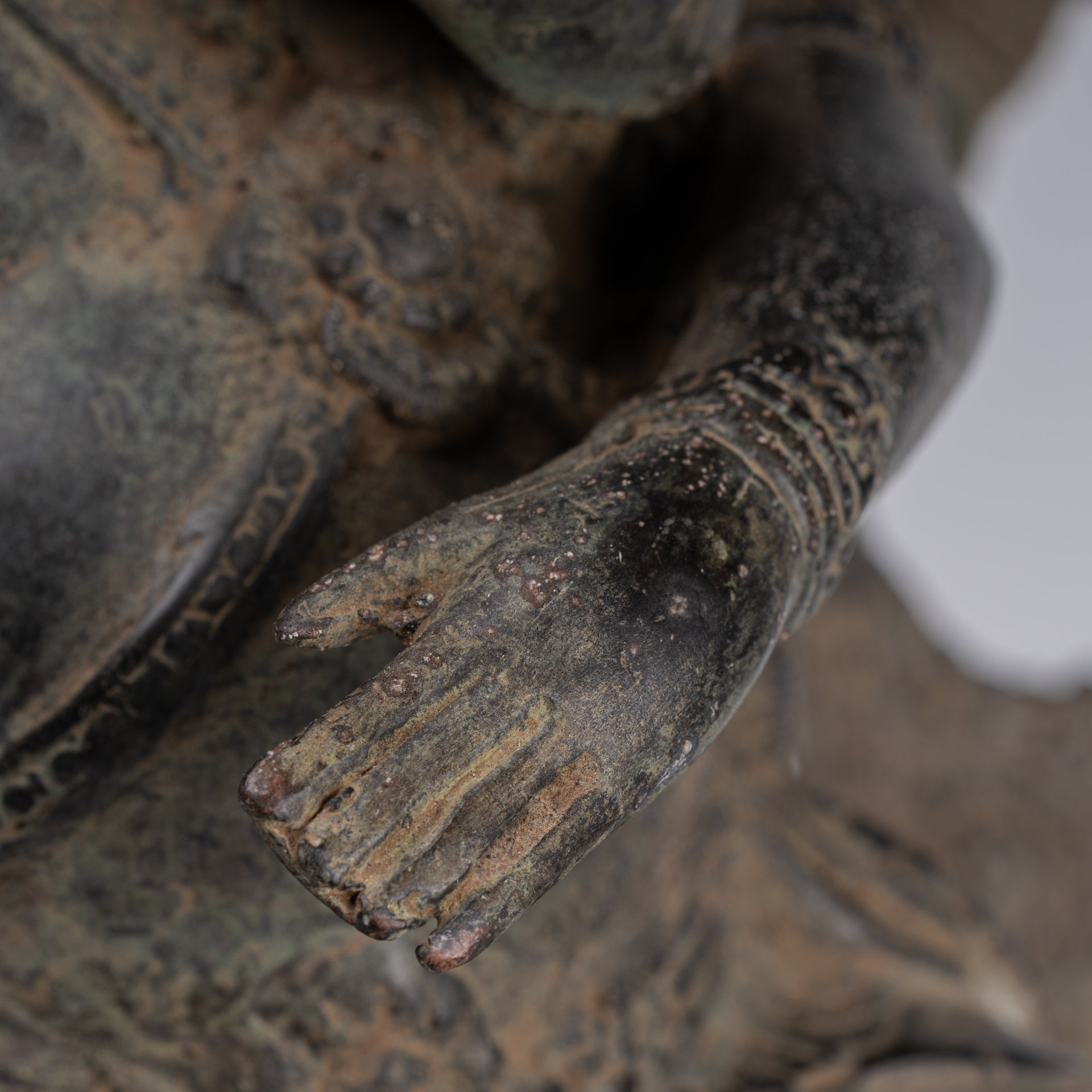 Ganesha Statue - Antique Javanese Style Bronze Dancing Indonesian Ganesha Statue - 47cm/19"