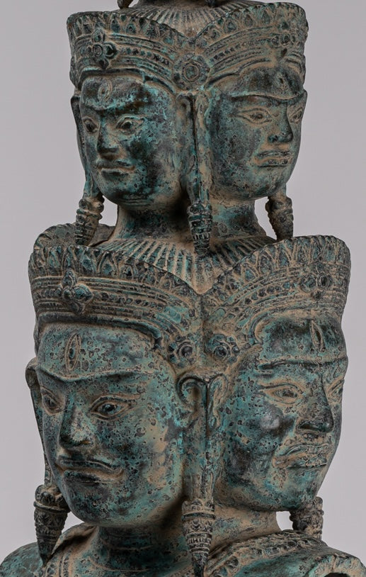 Antique Baphuon Style Mounted Bronze Hevajra Statue - 59cm/24" Tall