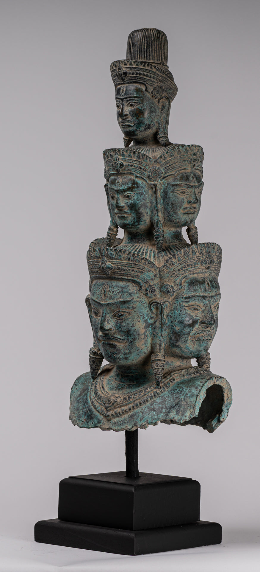 Antique Baphuon Style Mounted Bronze Hevajra Statue - 59cm/24" Tall