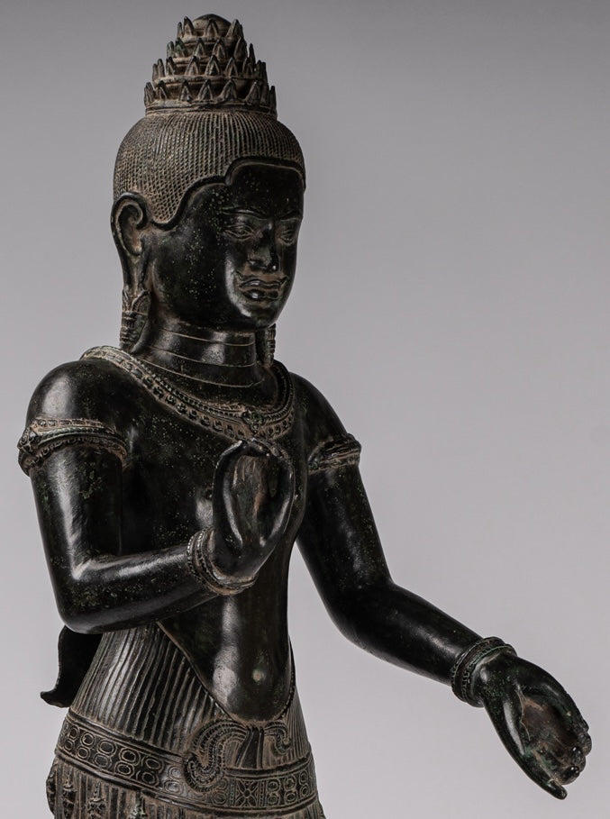 Estatua de Vishnu - antiguo estilo de bronce de estilo rup de pie Khmer Vishnu - 84cm / 34 "