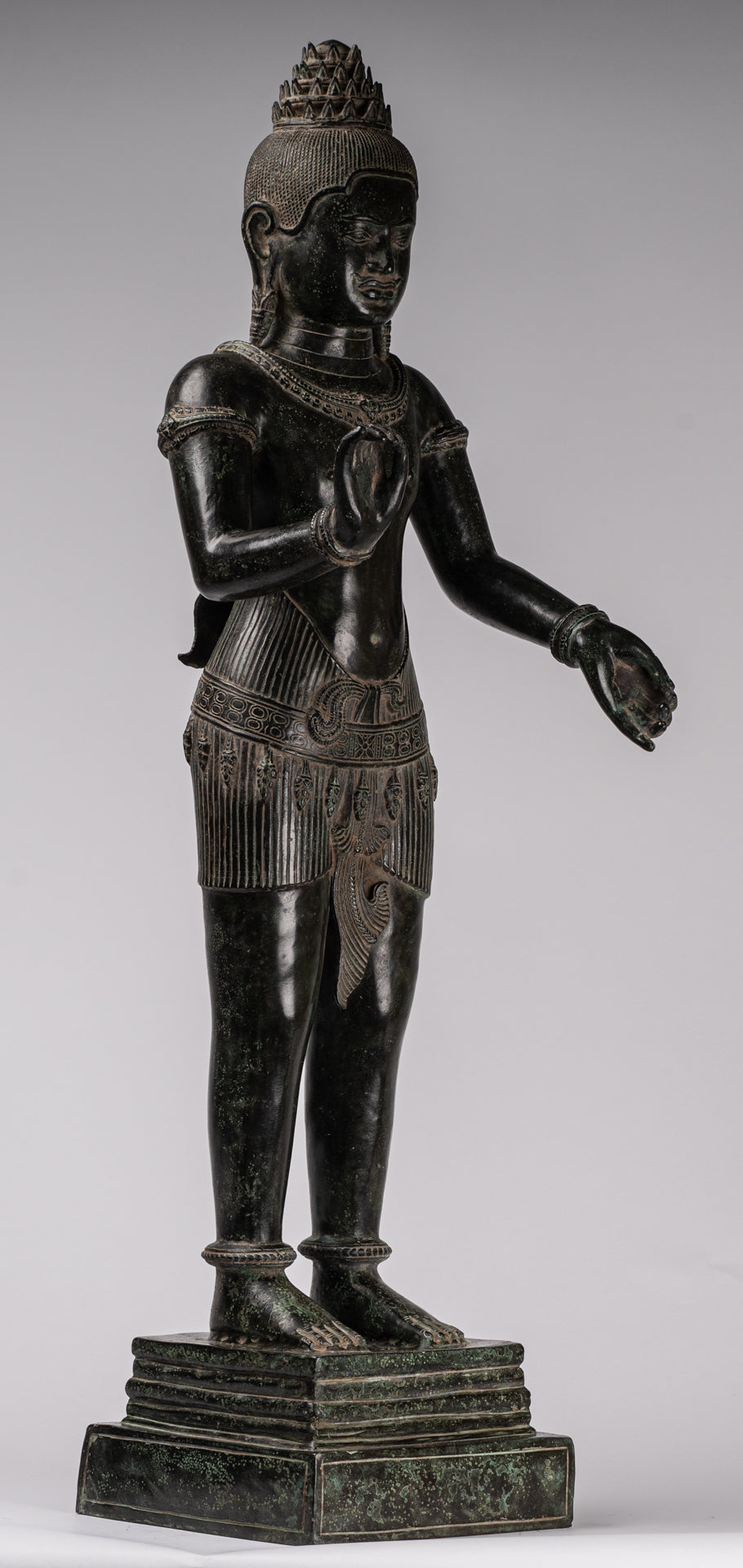 Estatua de Vishnu - antiguo estilo de bronce de estilo rup de pie Khmer Vishnu - 84cm / 34 "