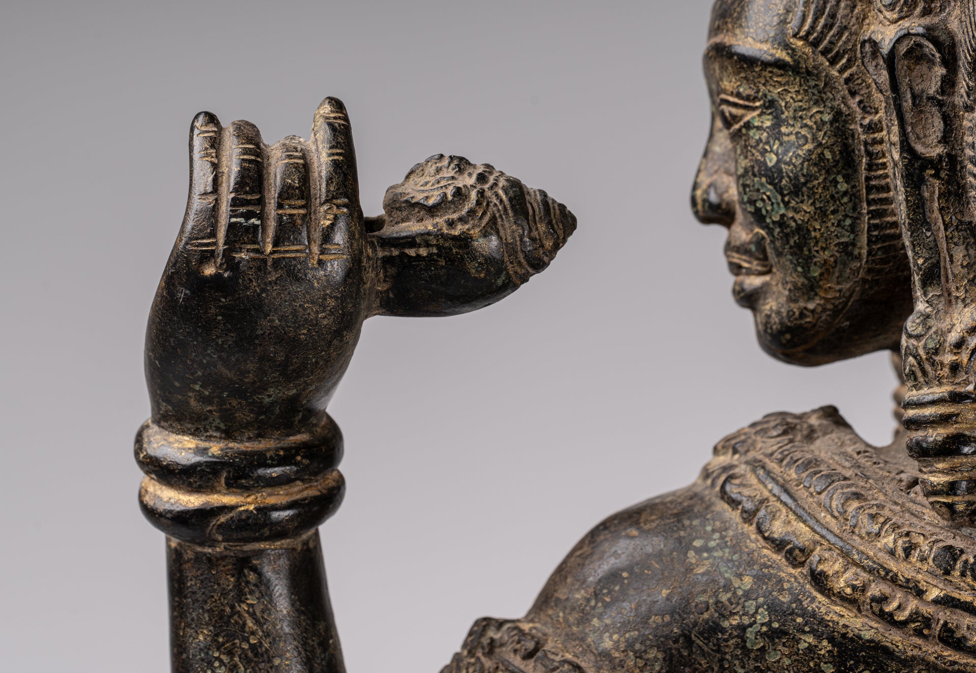 Statua Brahma - Antique Khmer Style Koh Ker in piedi Bronzo Brahma - Creazione di Dio indù - 94 cm/38 "