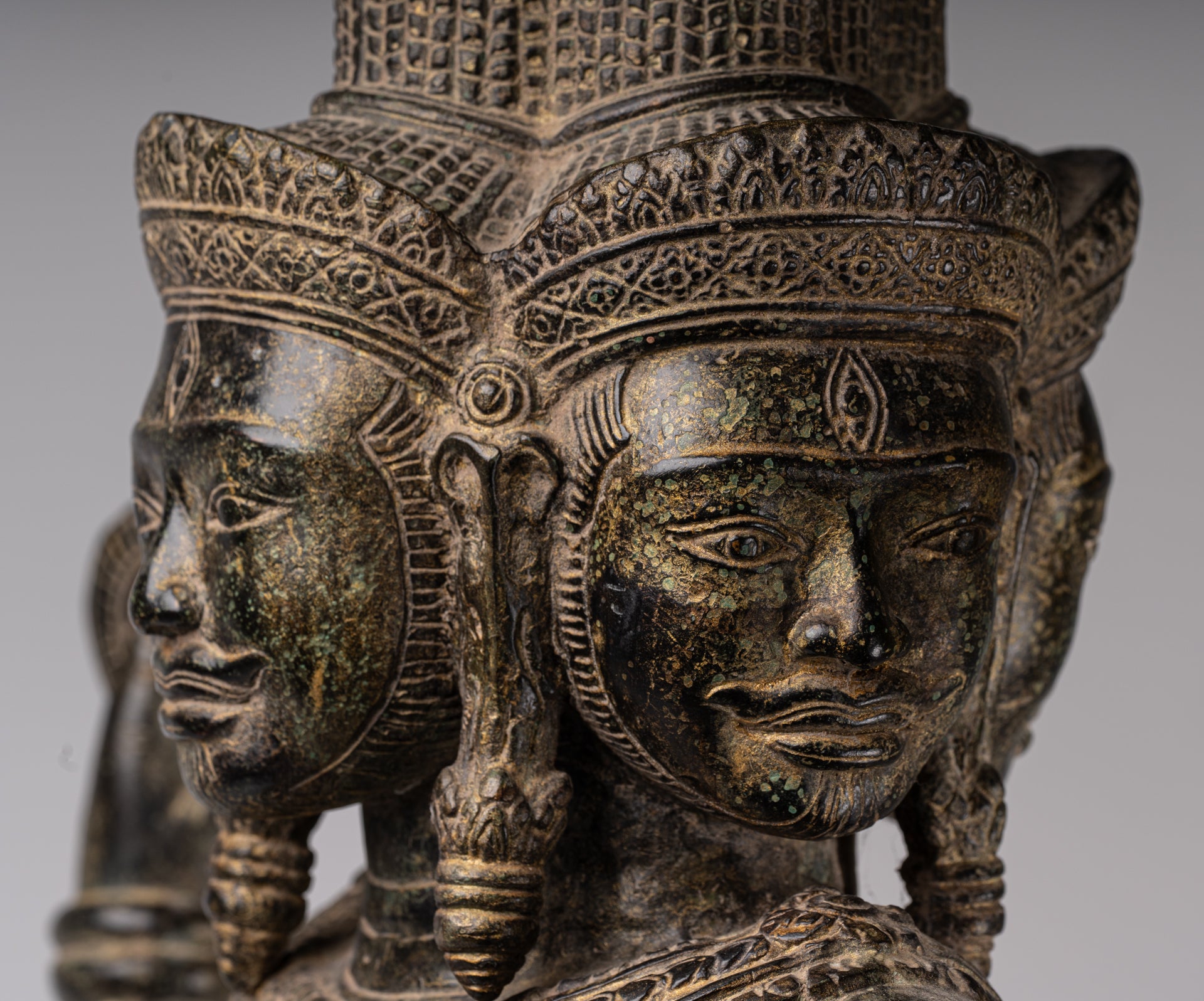 Statua Brahma - Antique Khmer Style Koh Ker in piedi Bronzo Brahma - Creazione di Dio indù - 94 cm/38 "