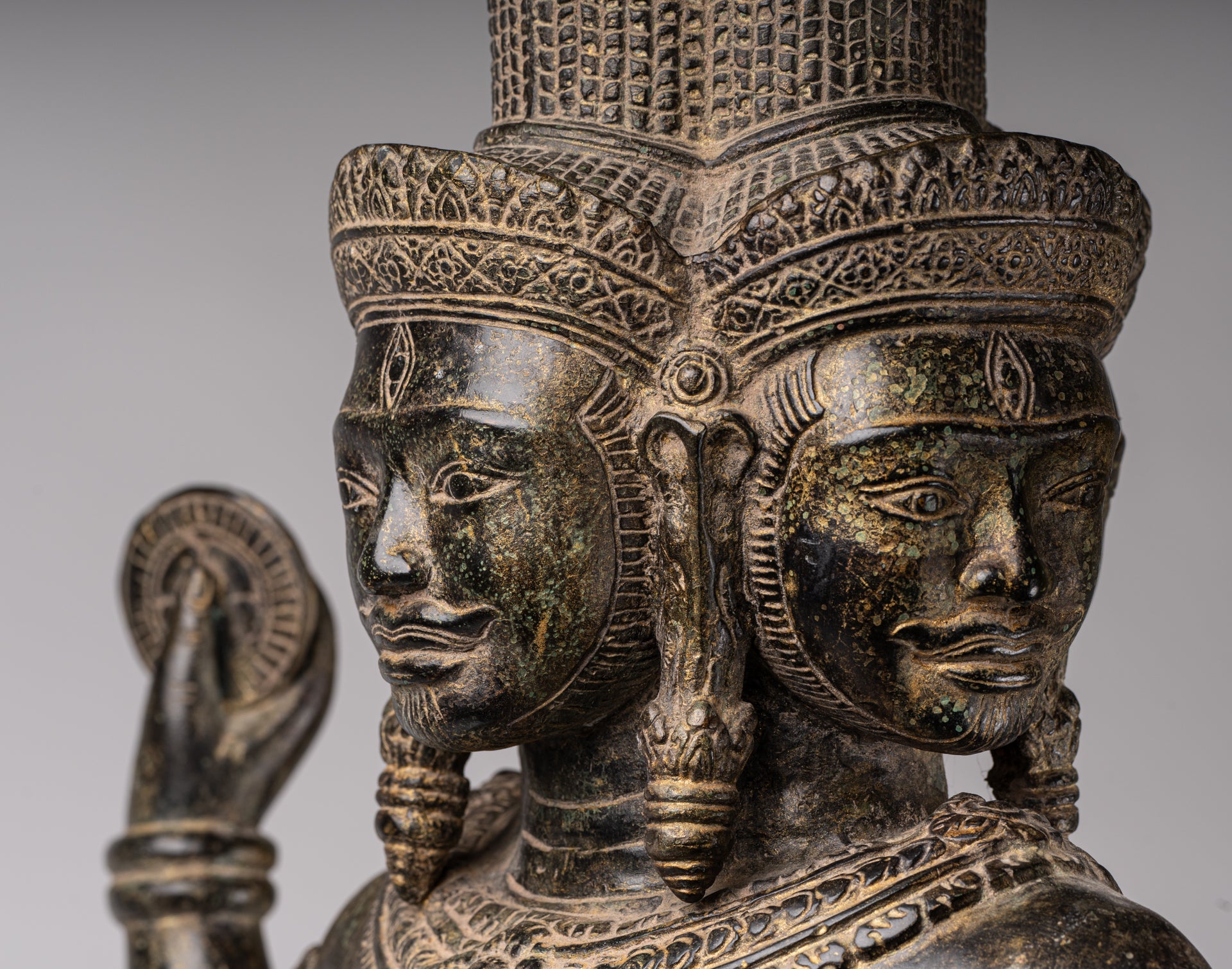 Statua Brahma - Antique Khmer Style Koh Ker in piedi Bronzo Brahma - Creazione di Dio indù - 94 cm/38 "