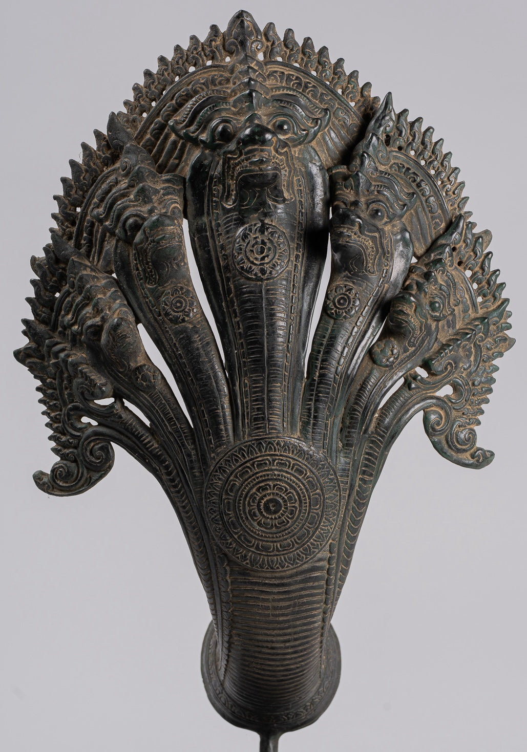 Naga Statue - Antique Khmer Style Bronze Protective Naga, Snake or Serpent Statue - 57cm/23"