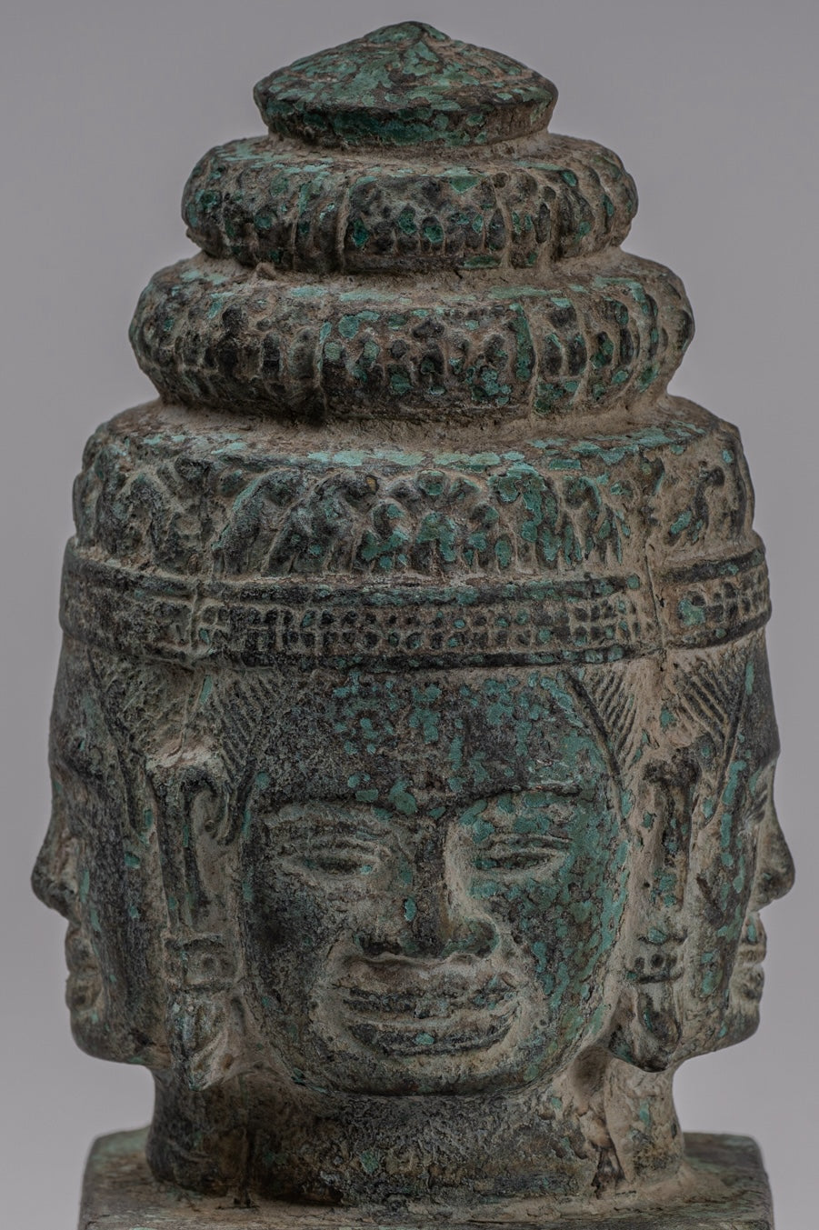 Brahma Statue - Antique Khmer in stile Bayon Brahma Tower o Stupa- 19cm/8 "