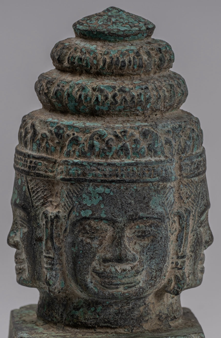 Brahma Statue - Antique Khmer in stile Bayon Brahma Tower o Stupa- 19cm/8 "