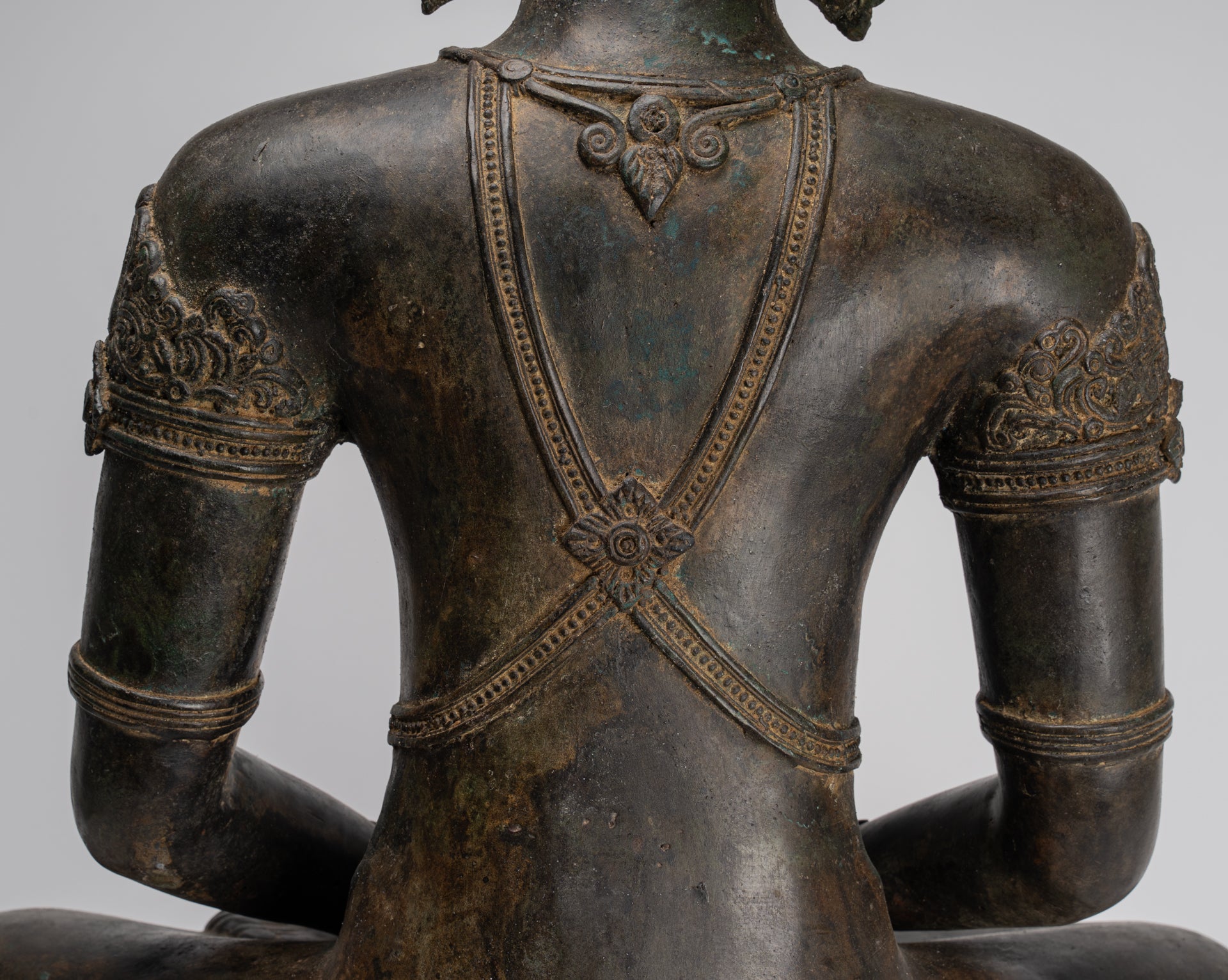 Buddha Statue - Antique Chiang Saen Style Royal Meditation Buddha Statue - 86cm/34"