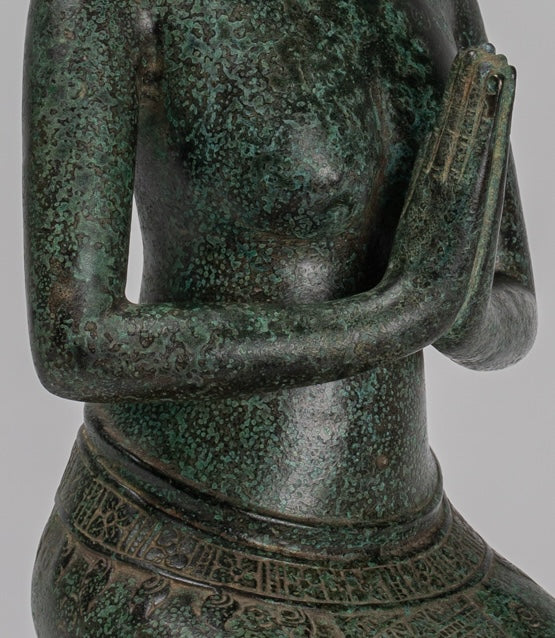 Deity Statue - Antique Khmer Style Bayon Prajnaparamita Statue / Goddess - 45cm/18"