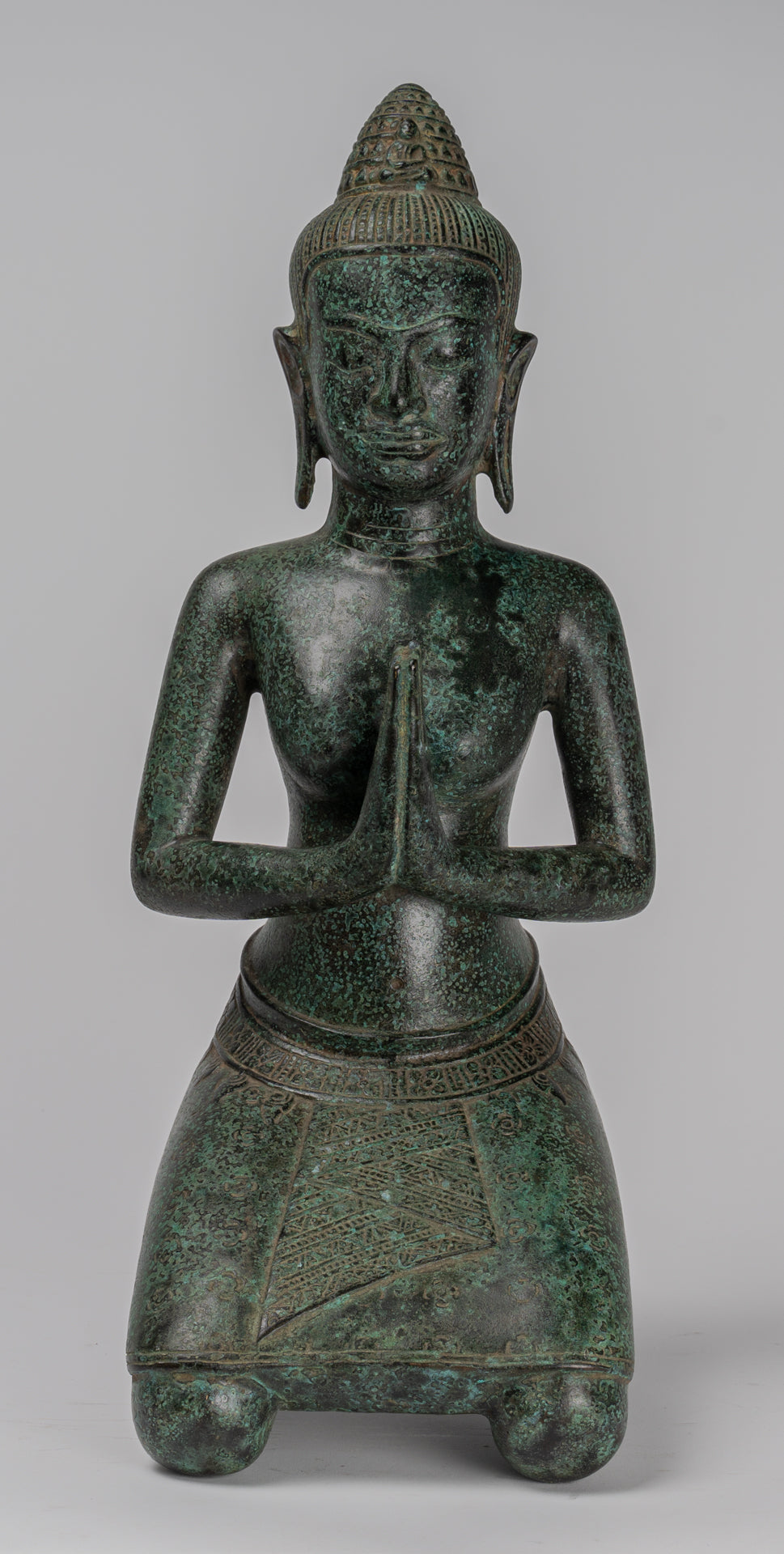 Deity Statue - Antique Khmer Style Bayon Prajnaparamita Statue / Goddess - 45cm/18"