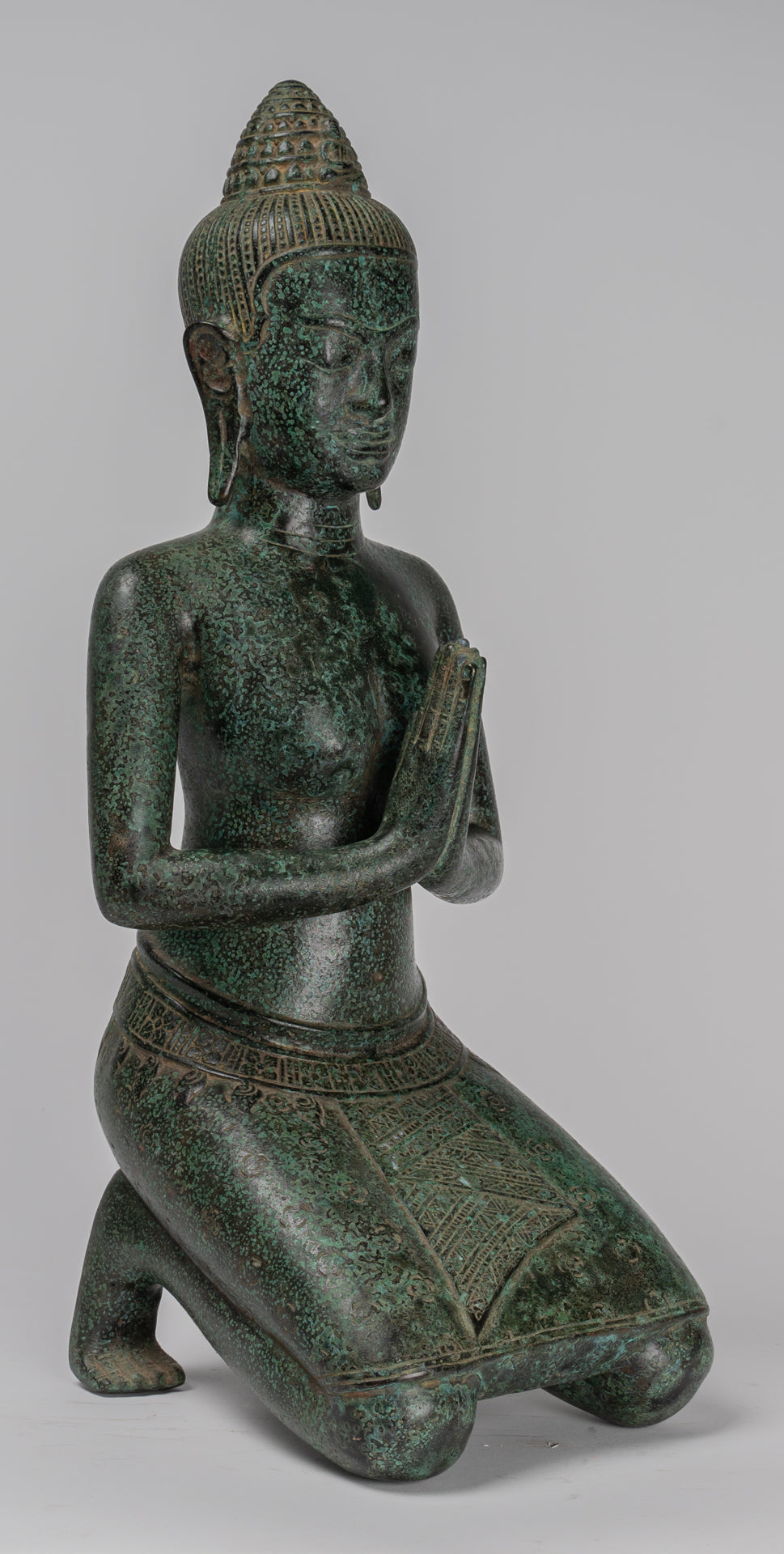 Deity Statue - Antique Khmer Style Bayon Prajnaparamita Statue / Goddess - 45cm/18"