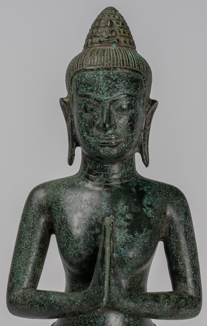 Deity Statue - Antique Khmer Style Bayon Prajnaparamita Statue / Goddess - 45cm/18"