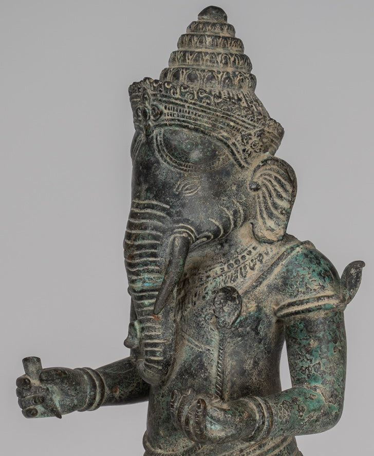 Statue Ganesha - Antique Khmer Style montato in piedi Bronzo Angkor Wat Ganesha Statua - 57 cm/23 "