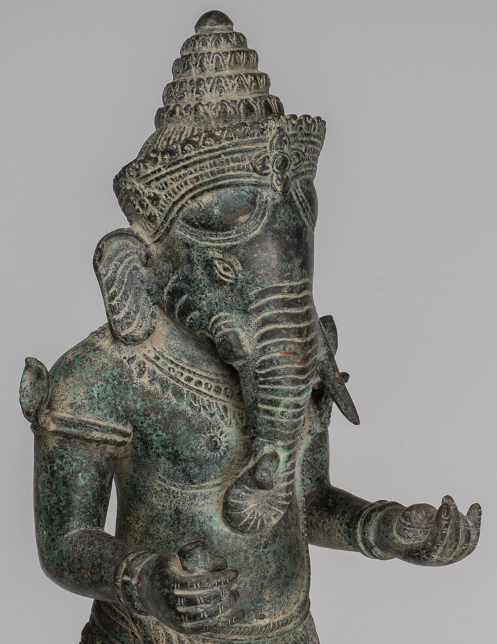 Statue Ganesha - Antique Khmer Style montato in piedi Bronzo Angkor Wat Ganesha Statua - 57 cm/23 "