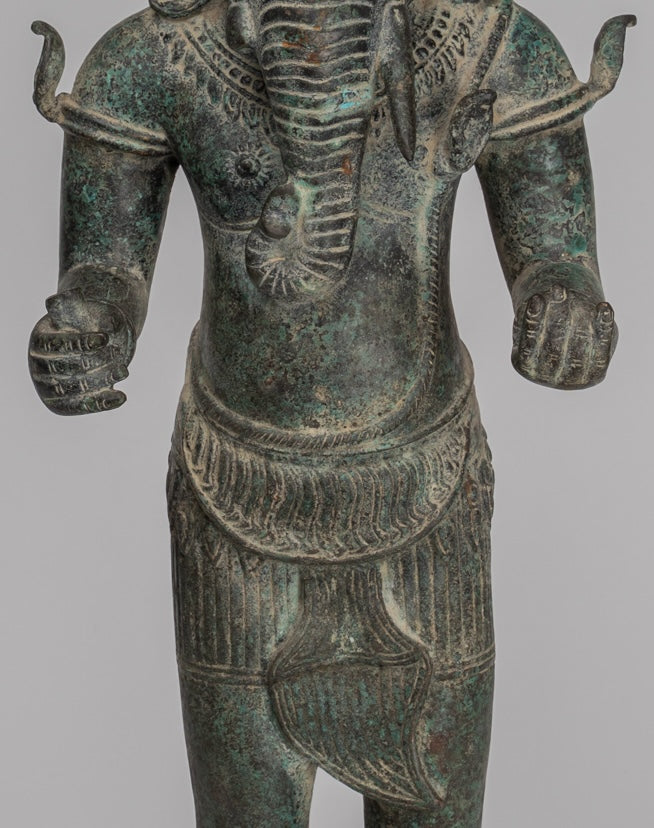 Statue Ganesha - Antique Khmer Style montato in piedi Bronzo Angkor Wat Ganesha Statua - 57 cm/23 "