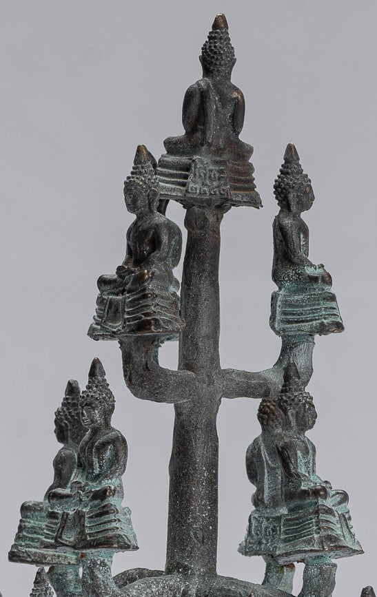 Escultura de Buda - Estatuas de Buda de Buda de Meditación de Bronce Thai Tailandia de estilo tailandés - 18 cm/7 "