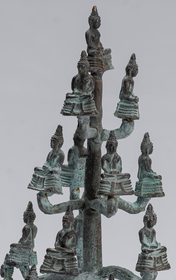 Escultura de Buda - Estatuas de Buda de Buda de Meditación de Bronce Thai Tailandia de estilo tailandés - 18 cm/7 "