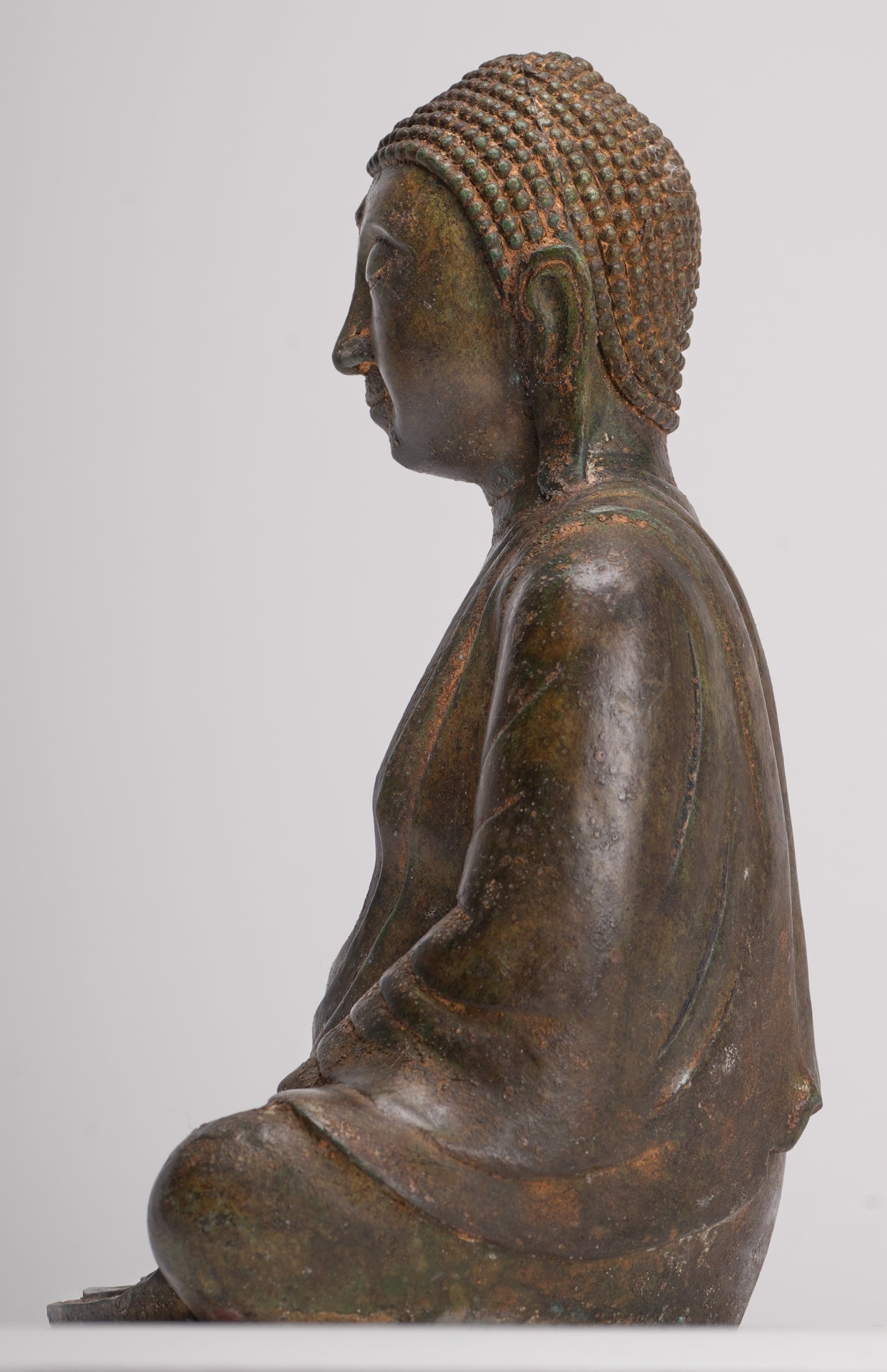 Japanese Buddha - Antique Japanese Style Bronze Seated Meditation Amitabha Buddha Statue - 30cm/12"