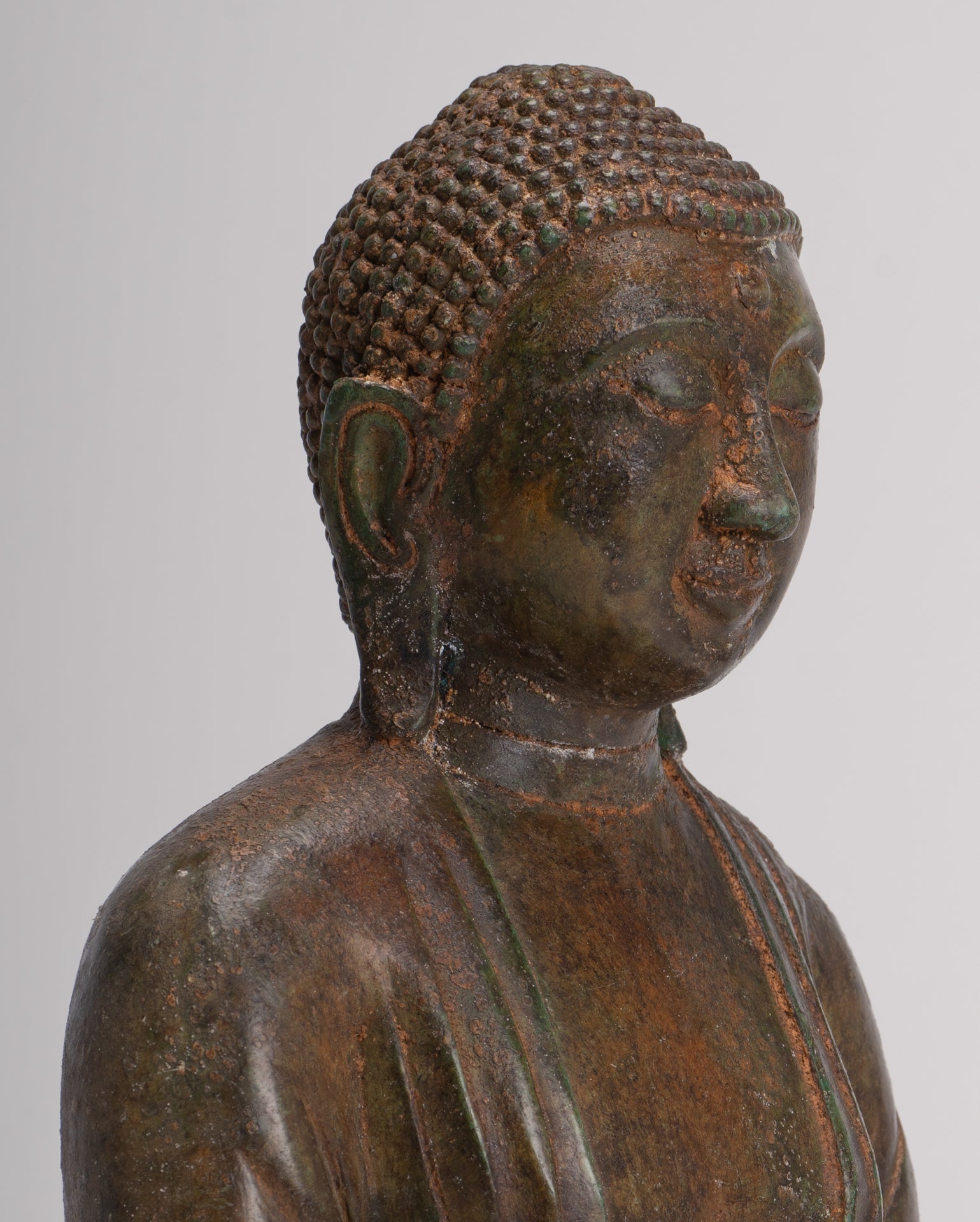 Japanese Buddha - Antique Japanese Style Bronze Seated Meditation Amitabha Buddha Statue - 30cm/12"