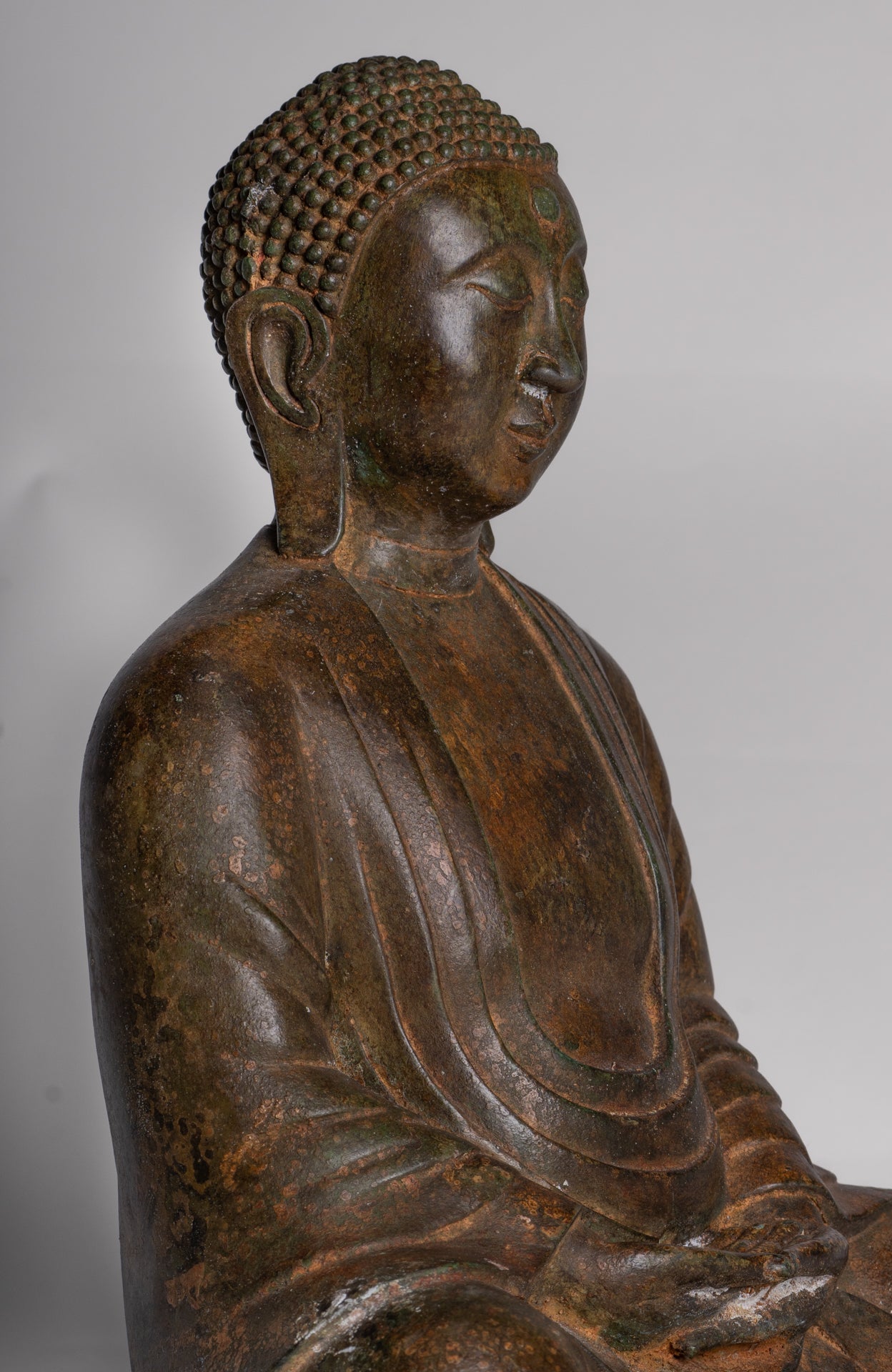 Japanese Buddha - Antique Japanese Style Bronze Seated Meditation Amitabha Buddha Statue - 36cm/14"