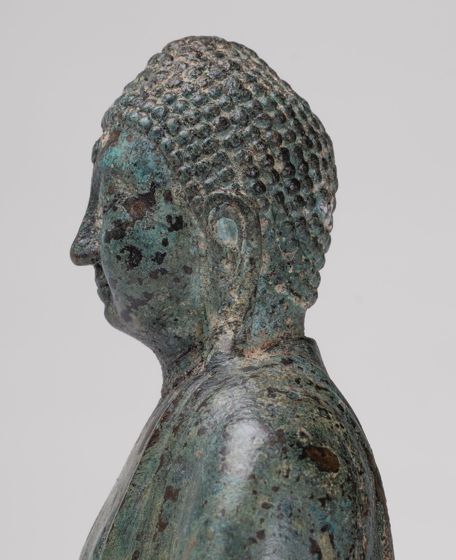 Japanese Buddha - Antique Japanese Style Bronze Seated Meditation Amitabha Buddha Statue - 18cm/7"