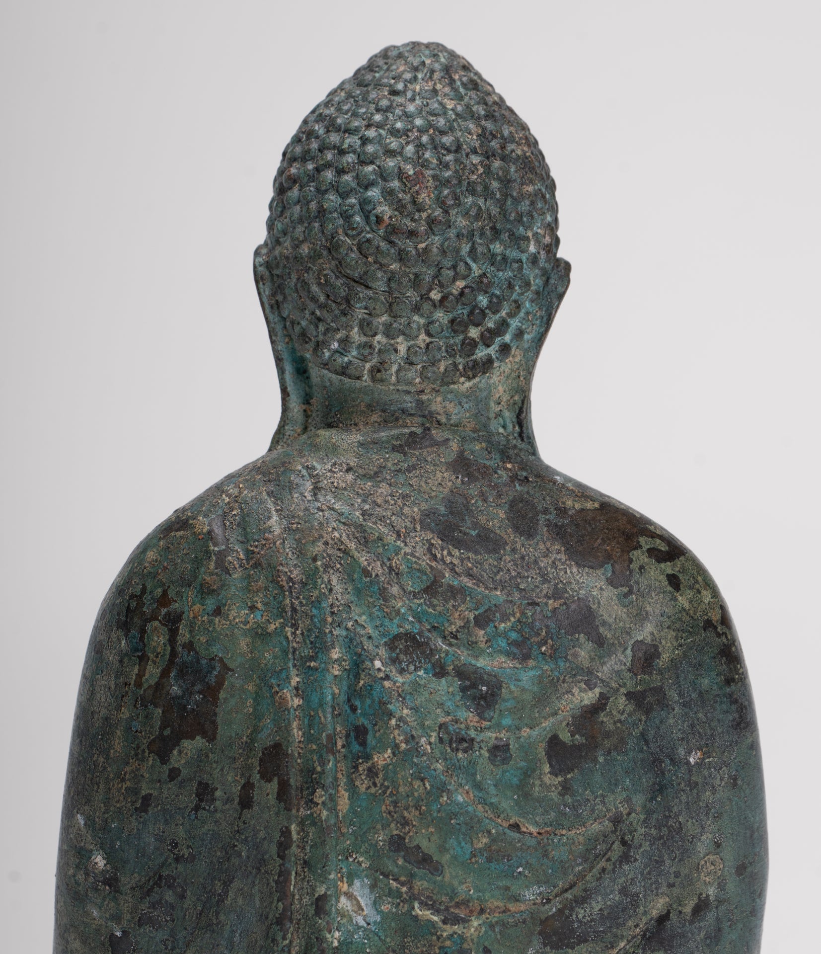 Japanese Buddha - Antique Japanese Style Bronze Seated Meditation Amitabha Buddha Statue - 18cm/7"