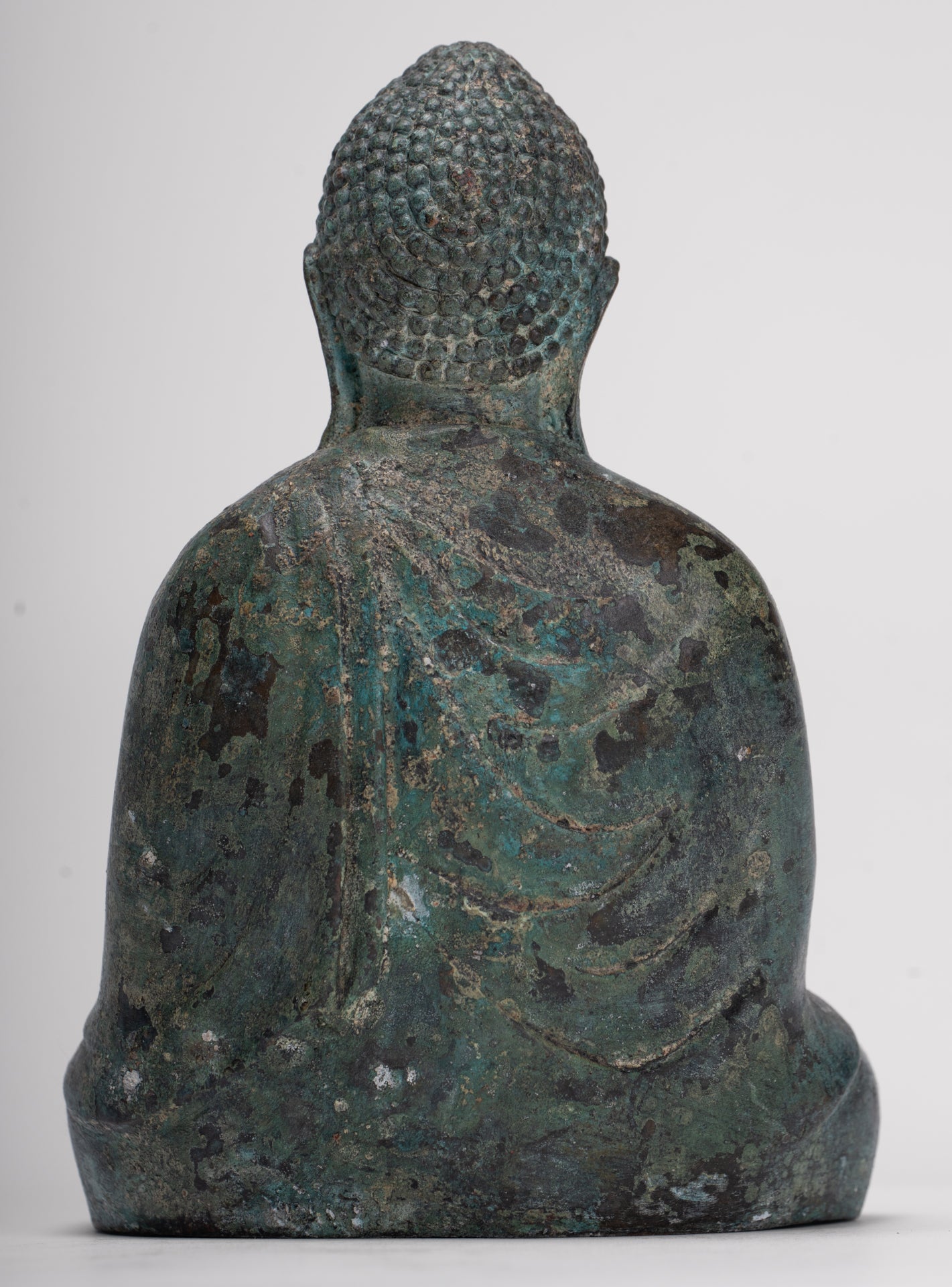 Japanese Buddha - Antique Japanese Style Bronze Seated Meditation Amitabha Buddha Statue - 18cm/7"