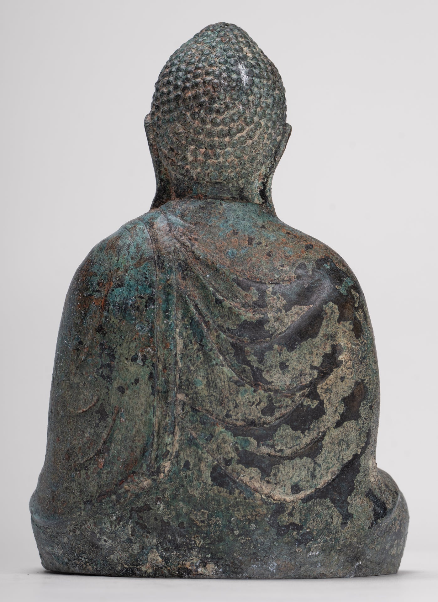 Japanese Buddha - Antique Japanese Style Bronze Seated Meditation Amitabha Buddha Statue - 18cm/7"