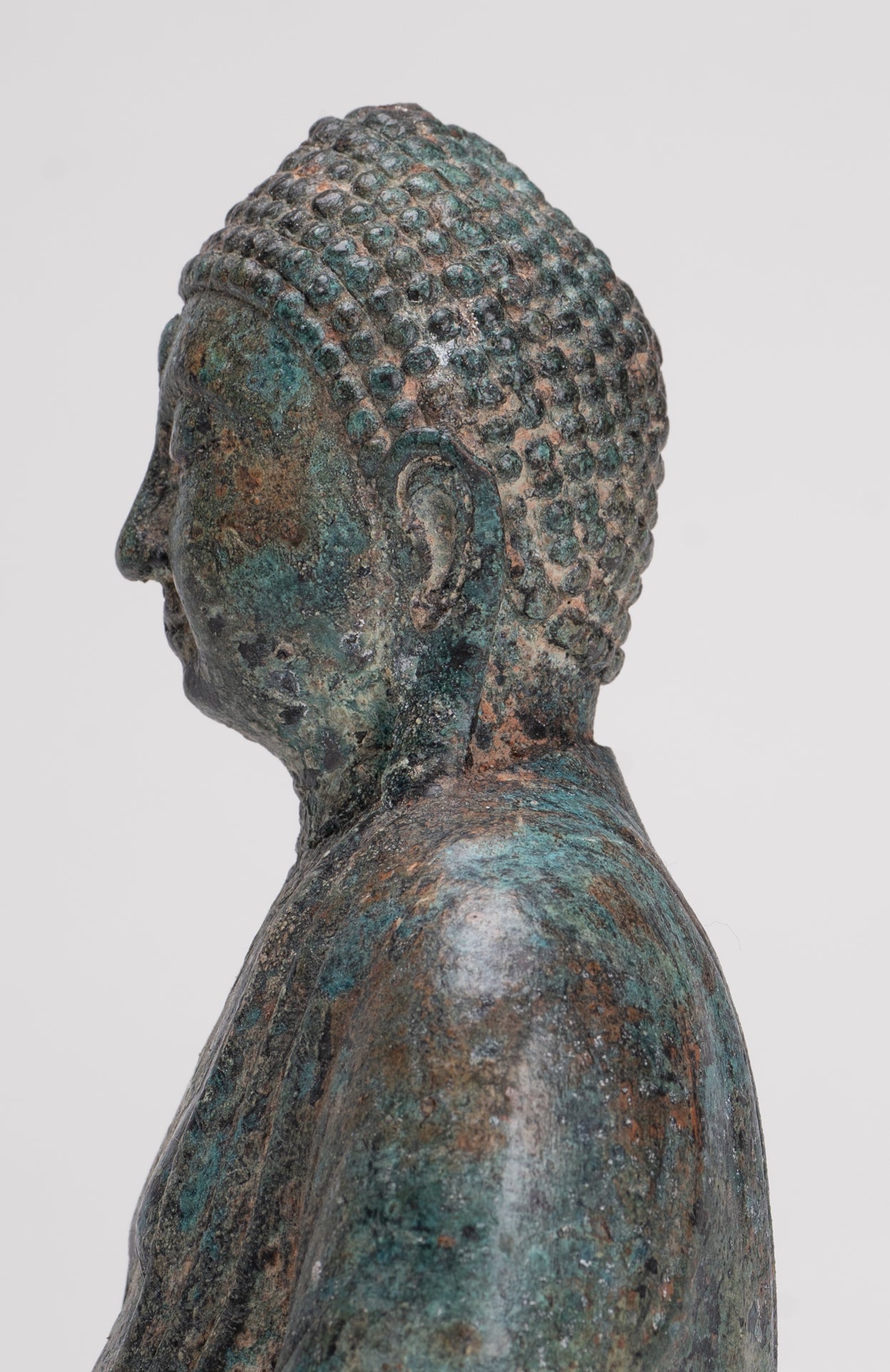 Japanese Buddha - Antique Japanese Style Bronze Seated Meditation Amitabha Buddha Statue - 18cm/7"