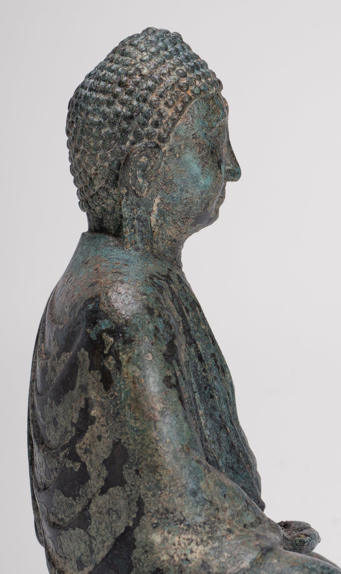 Japanese Buddha - Antique Japanese Style Bronze Seated Meditation Amitabha Buddha Statue - 18cm/7"