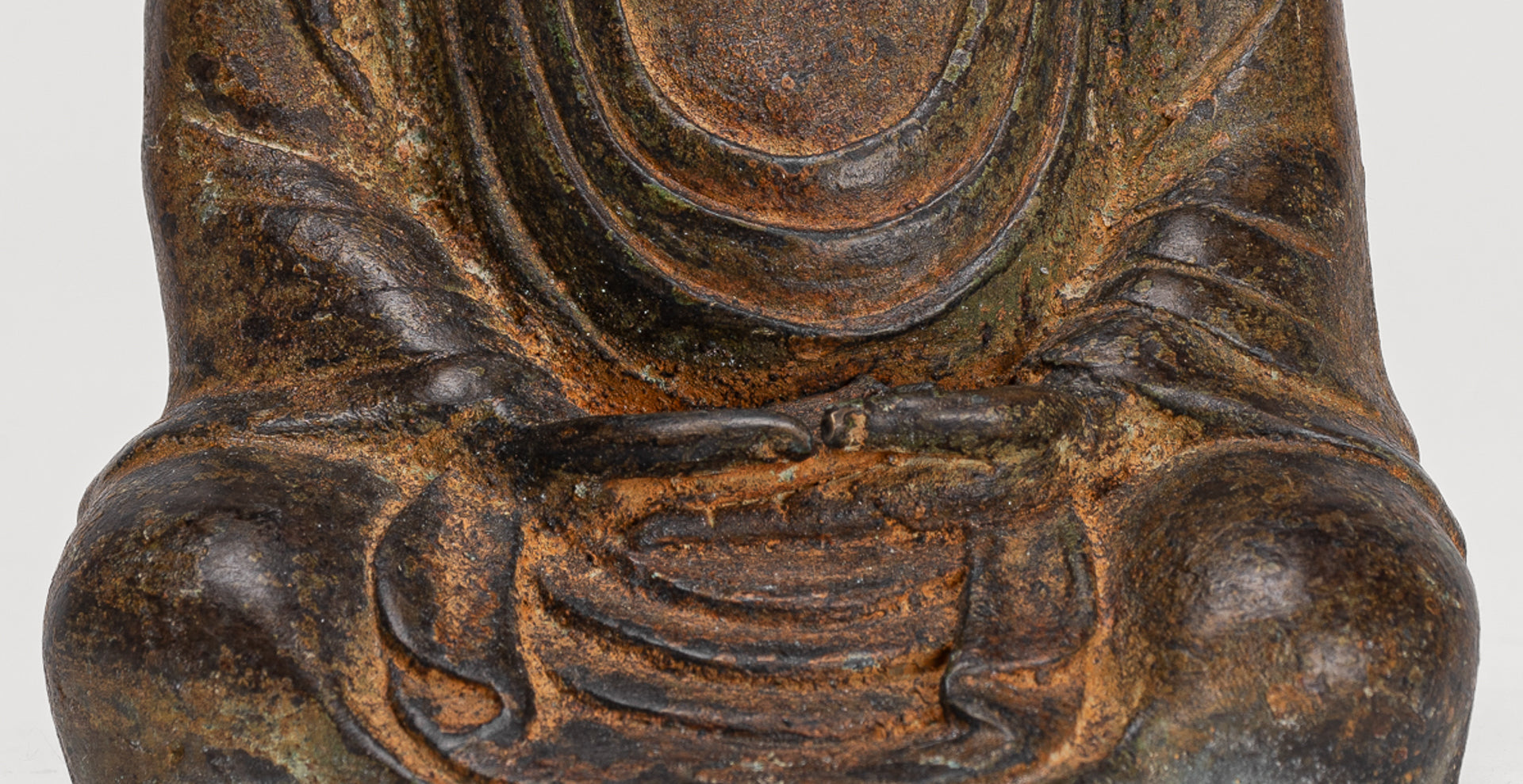 Japanese Buddha - Antique Japanese Style Bronze Seated Meditation Amitabha Buddha Statue - 18cm/7" (Copy)