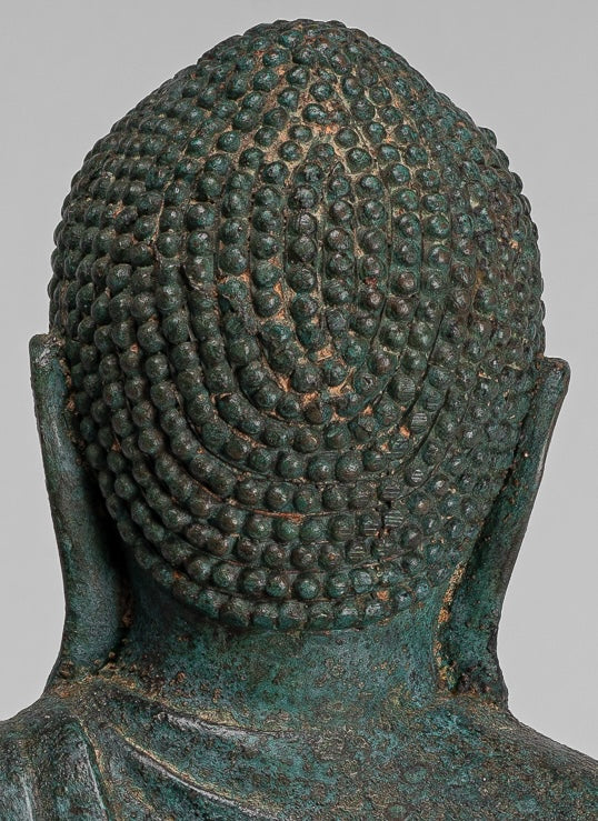 Japanese Buddha - Antique Japanese Style Bronze Seated Meditation Amitabha Buddha Statue - 30cm/12"