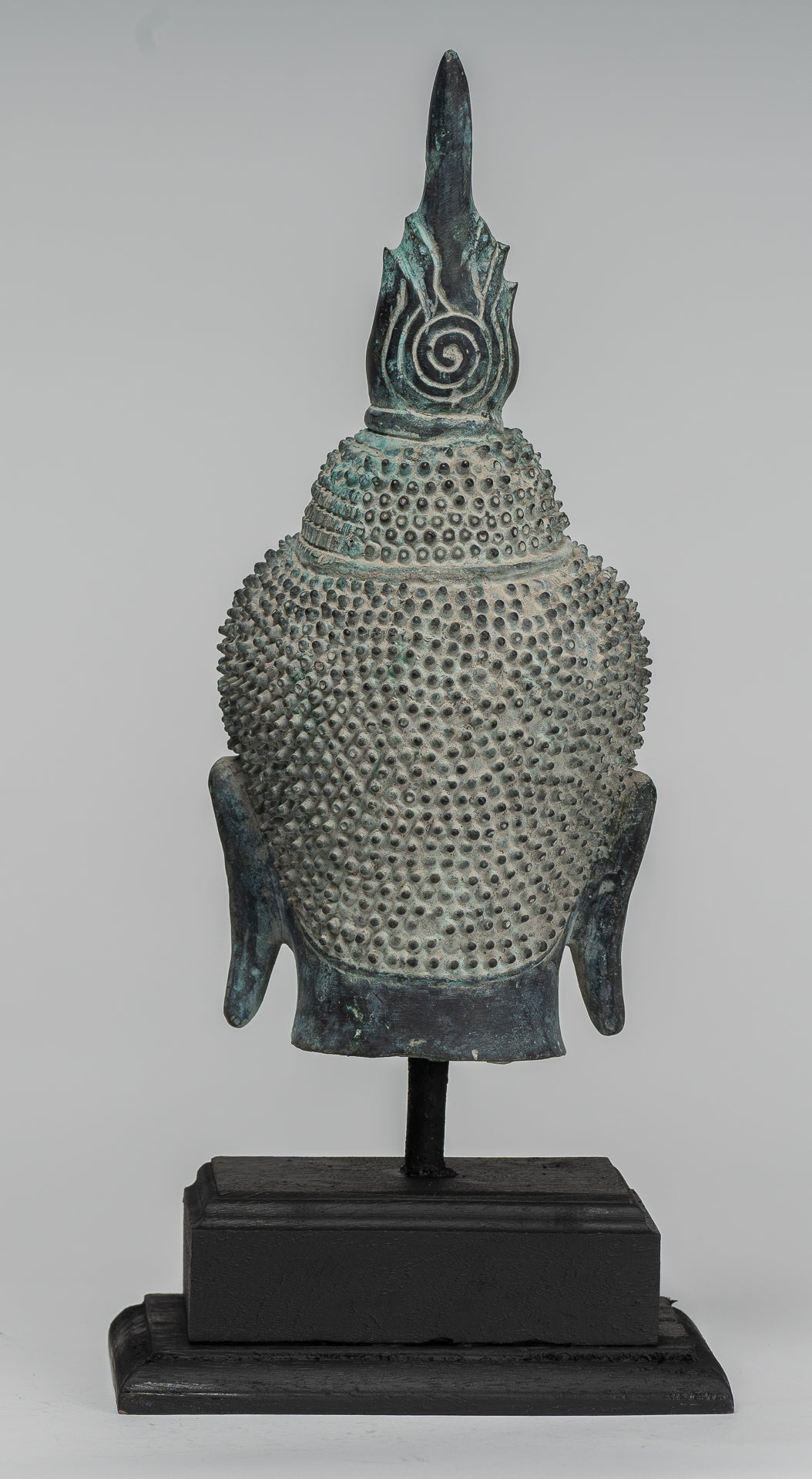 Estatua de Buda - Cabeza de Buda Montada de Bronce Estilo de Bronce Antiguo - 29 cm/12 "