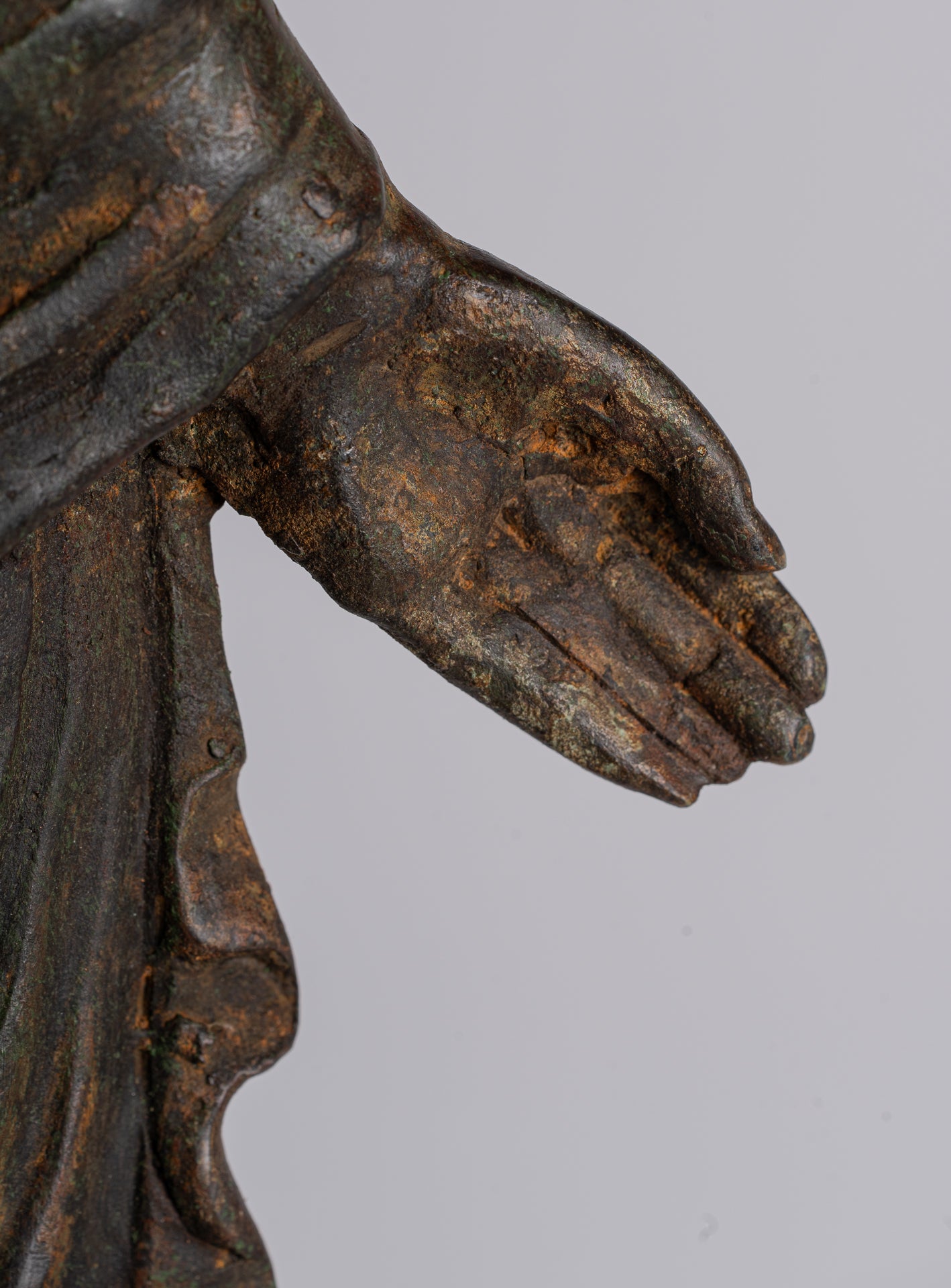 Indian Buddha Statue - Antique Gandhara Style Bronze Standing Buddha Statue - 70cm/28"