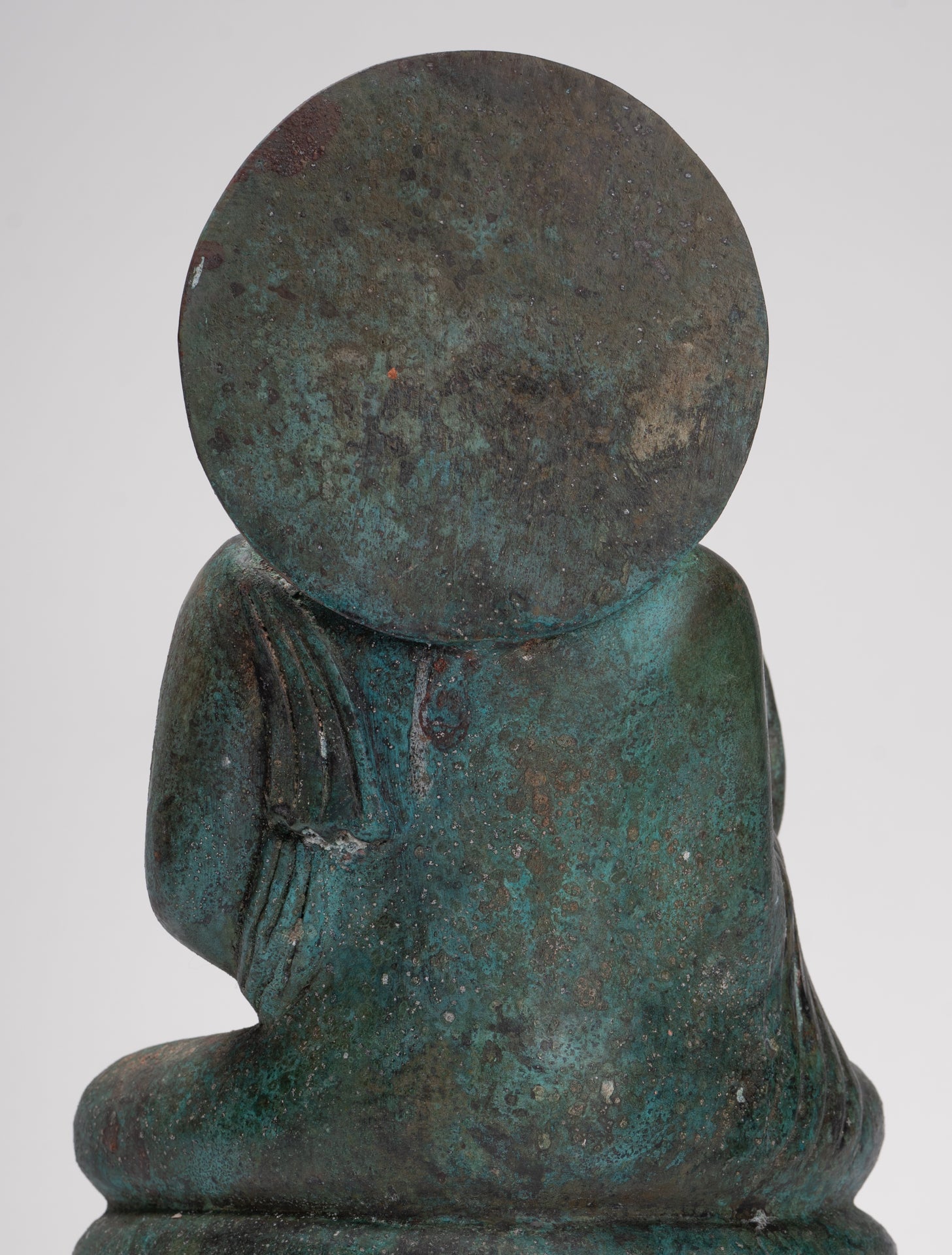 Indian Buddha Statue - Antique Gandhara Style Bronze Protection Buddha Statue - 35cm/14"