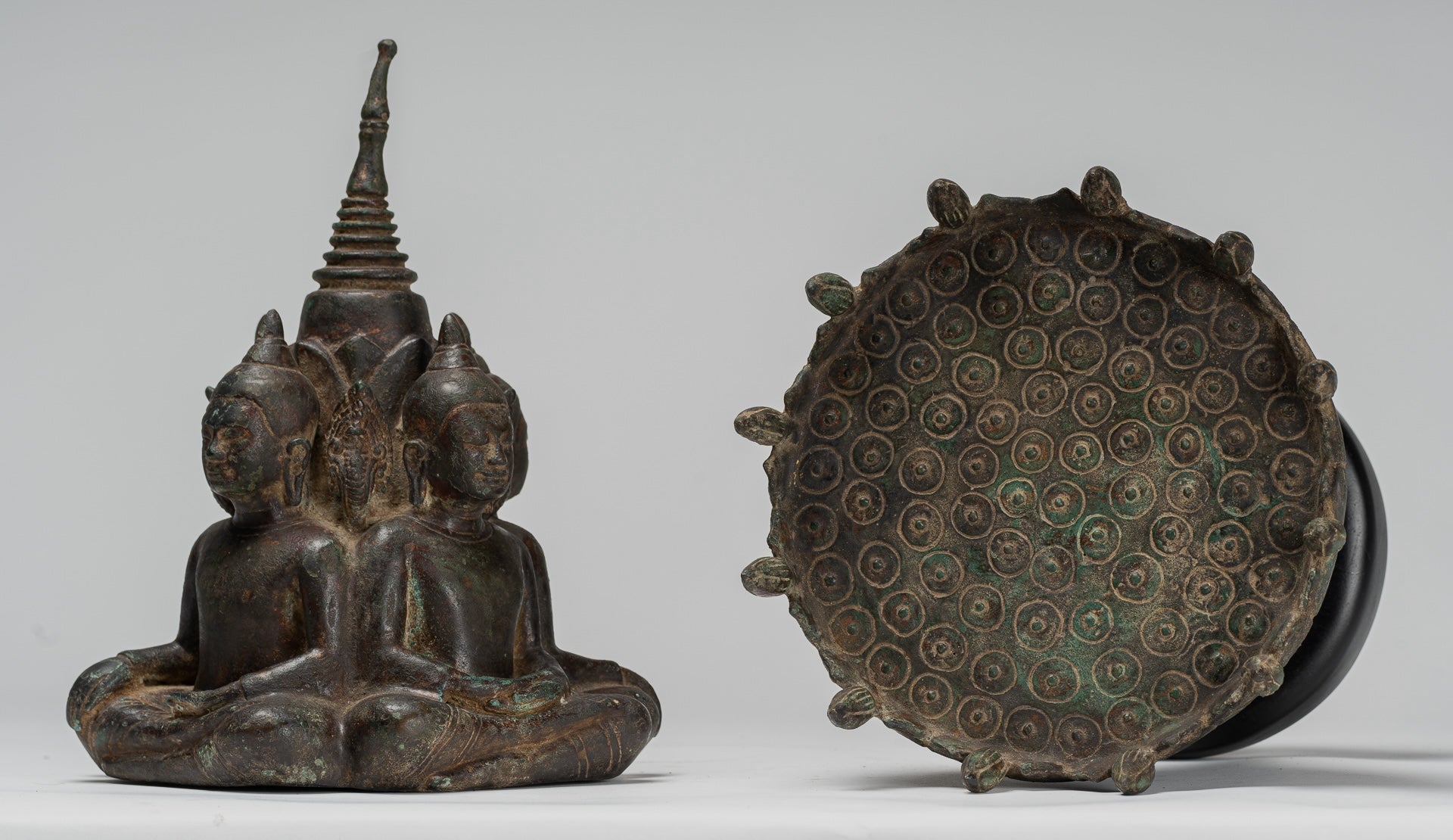 Estatua de Buda de Cuatro Casas de Estilo Jurón Antiguo Jurón - 51 cm/20 "