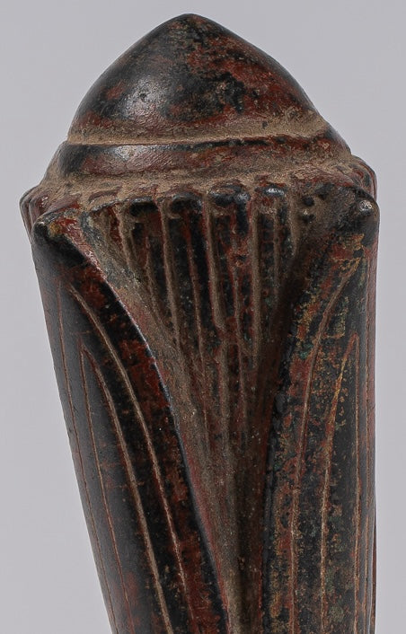 Mounted Antique Khmer Style Bronze Lotus Bud - 22cm/9"