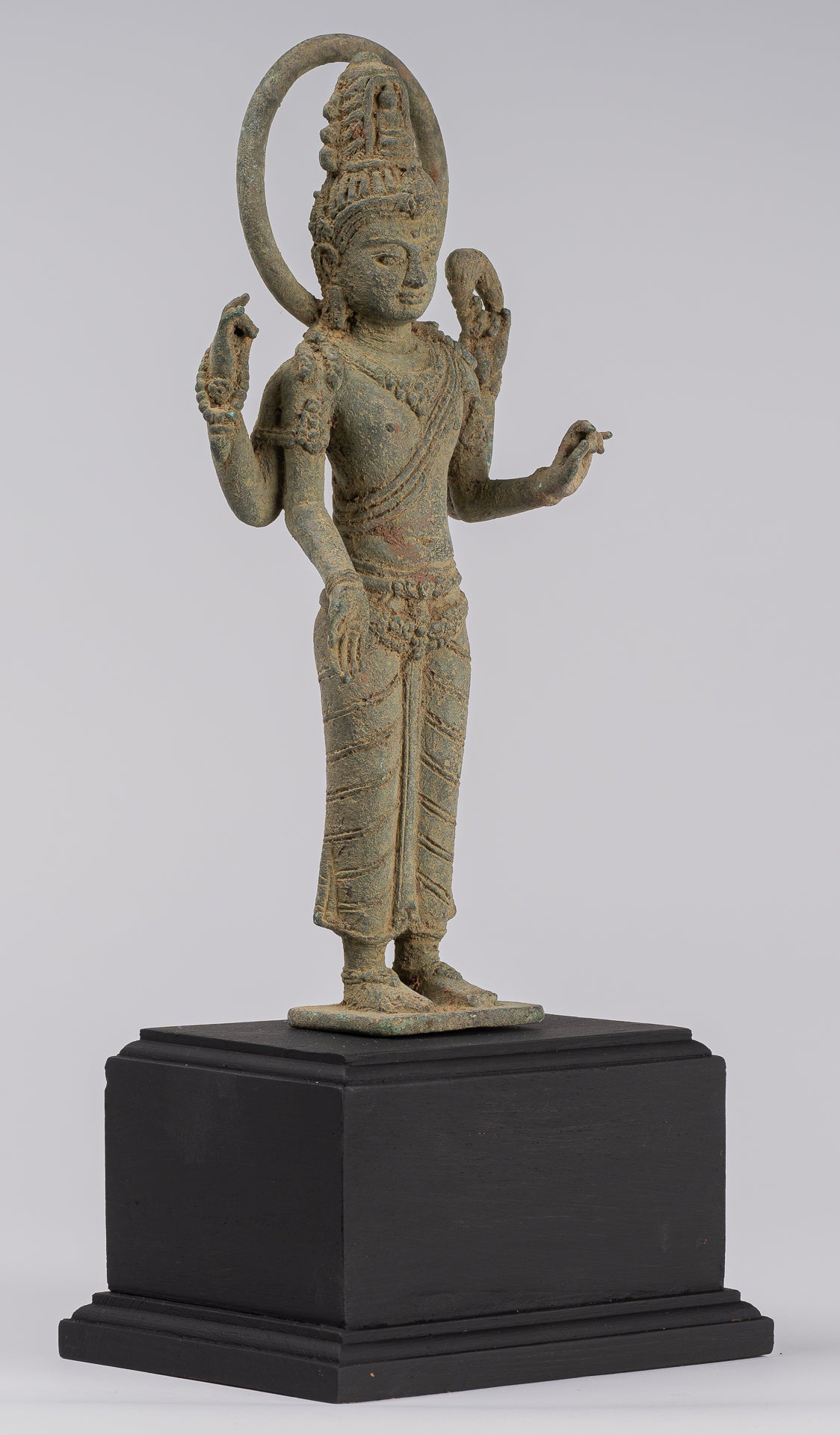 Lokeshvara - Antique Indonesian Style Majapahit Standing Bronze Lokeshvara Statue - 39cm/16"