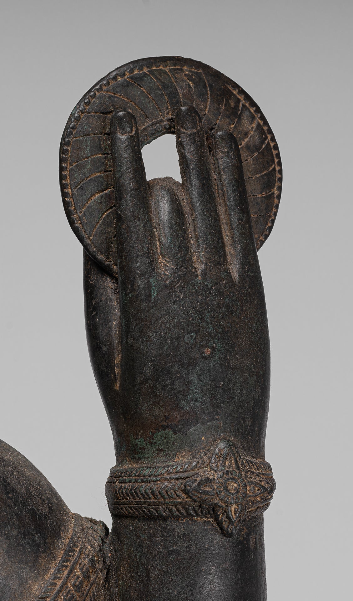 Ganesha Statue - Antique Thai Style Bronze Seated 4-Arm Ganesha Statue - 85cm/34"