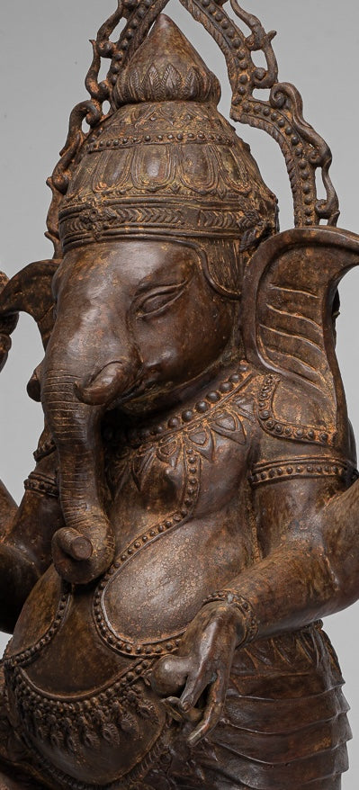 Large Ganesha Statue - Antique Thai Style Bronze Dancing Ganesh Statue - 105cm/42"