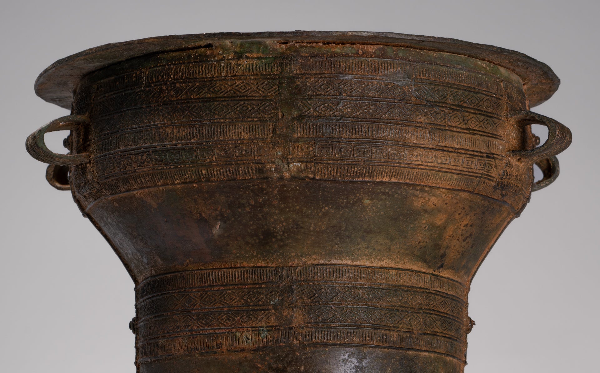 Vietnamese Rain Drum - Antique Vietnamese Style Bronze Free Standing Rain Drum - 47cm/19"