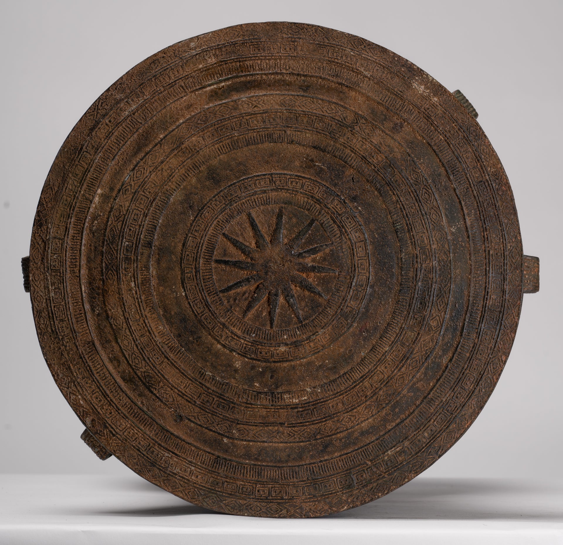 Vietnamese Rain Drum - Antique Vietnamese Style Bronze Free Standing Rain Drum - 47cm/19"