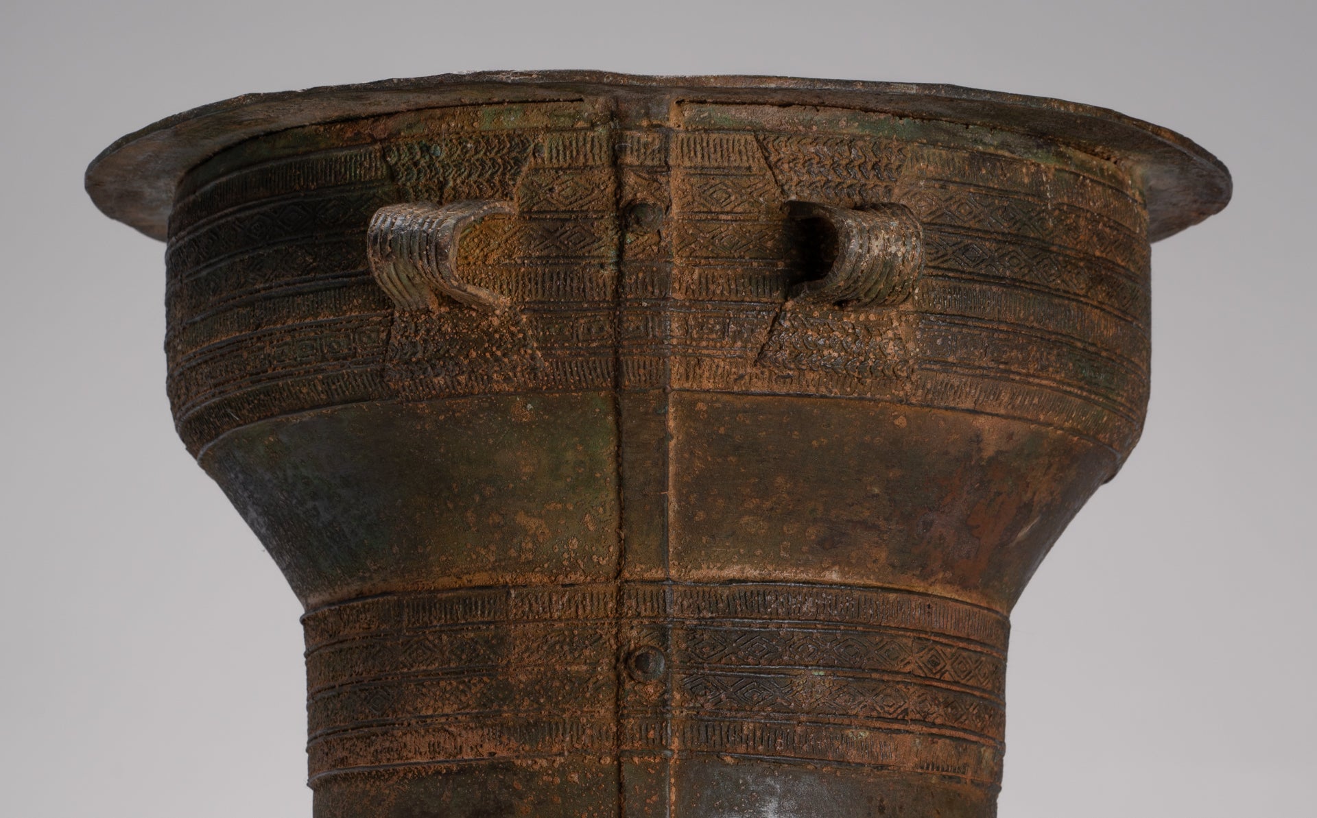 Vietnamese Rain Drum - Antique Vietnamese Style Bronze Free Standing Rain Drum - 47cm/19"