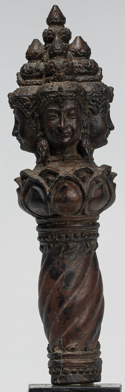Vajrapāṇi Statue - Antique Khmer Style Vajra or Thunderbolt Vajrapāṇi Statue - 28cm/11"