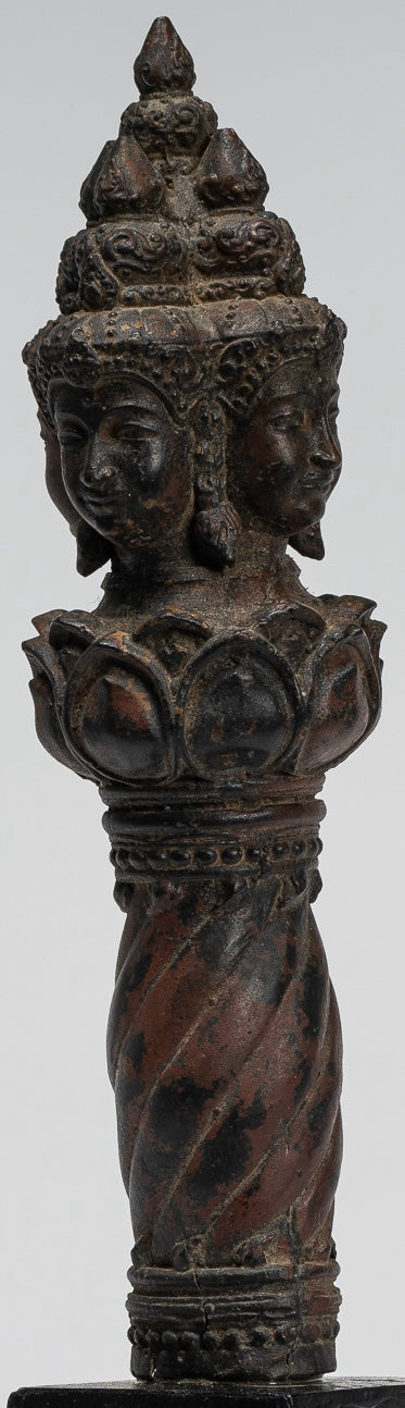 Vajrapāṇi Statue - Antique Khmer Style Vajra or Thunderbolt Vajrapāṇi Statue - 28cm/11"