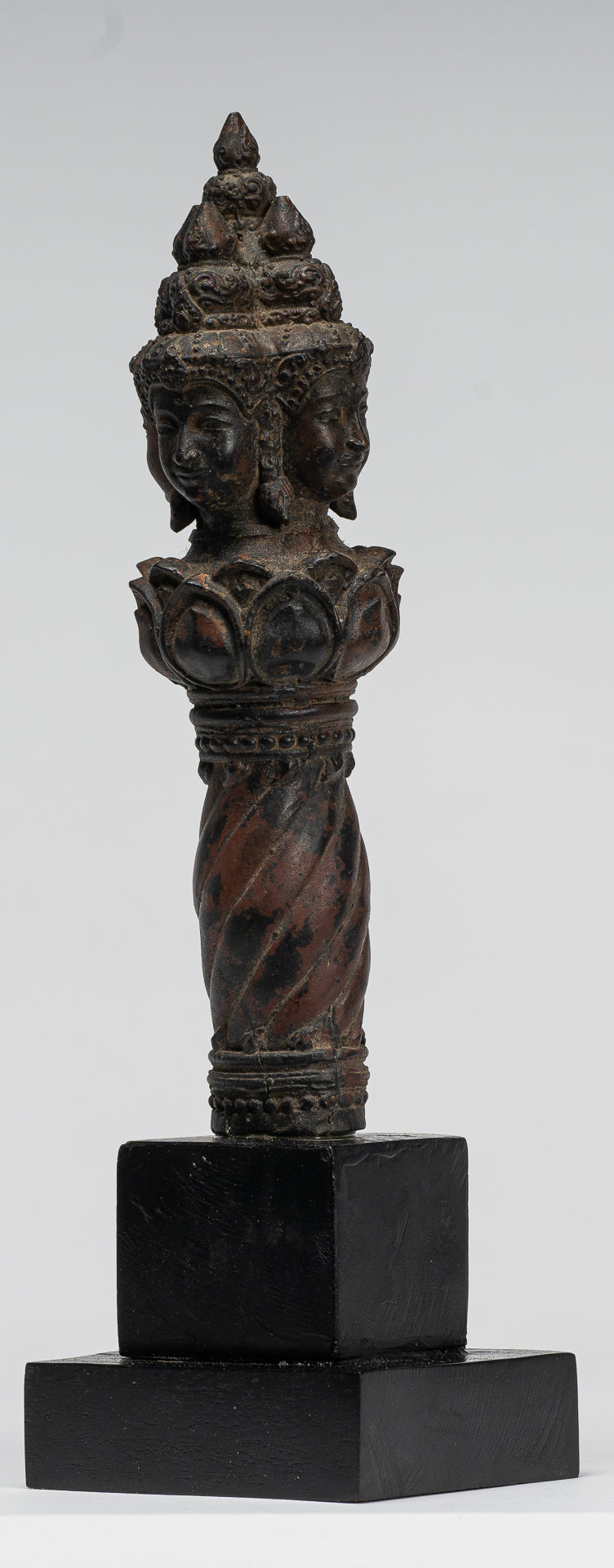 Vajrapāṇi Statue - Antique Khmer Style Vajra or Thunderbolt Vajrapāṇi Statue - 28cm/11"